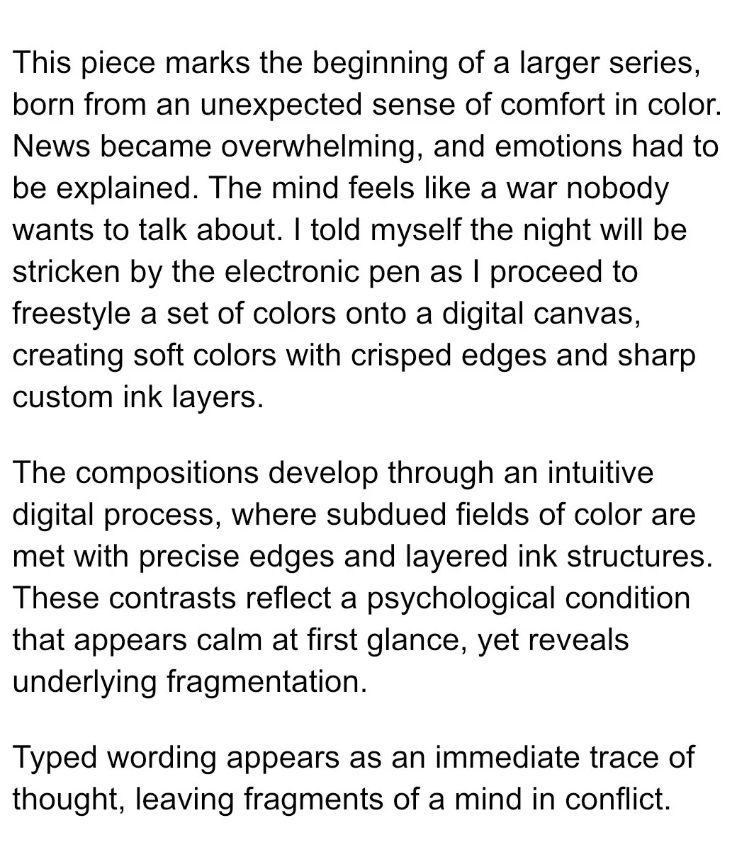 A page of text discussing art, digital painting, and the emotional and psychological effects of color and composition.