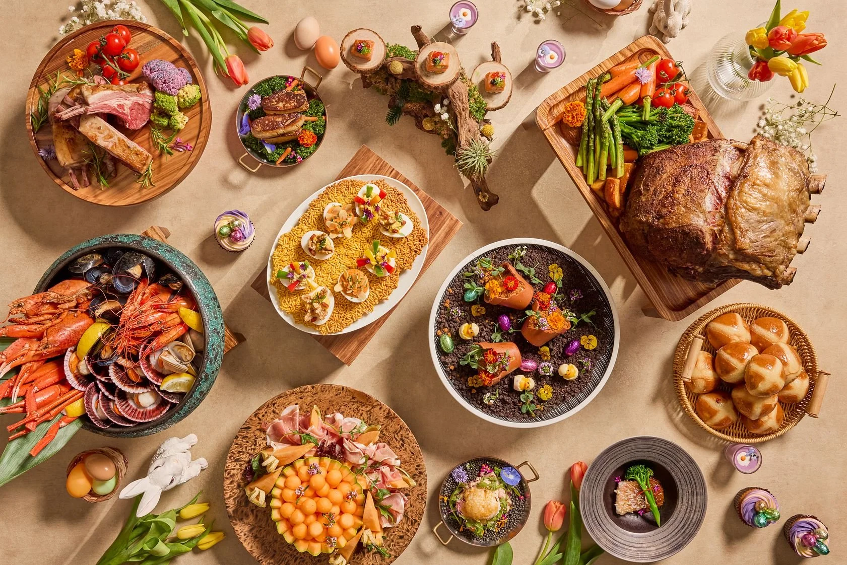 Seasonal buffet photographed for social media content for Shangri-La The Line in Singapore