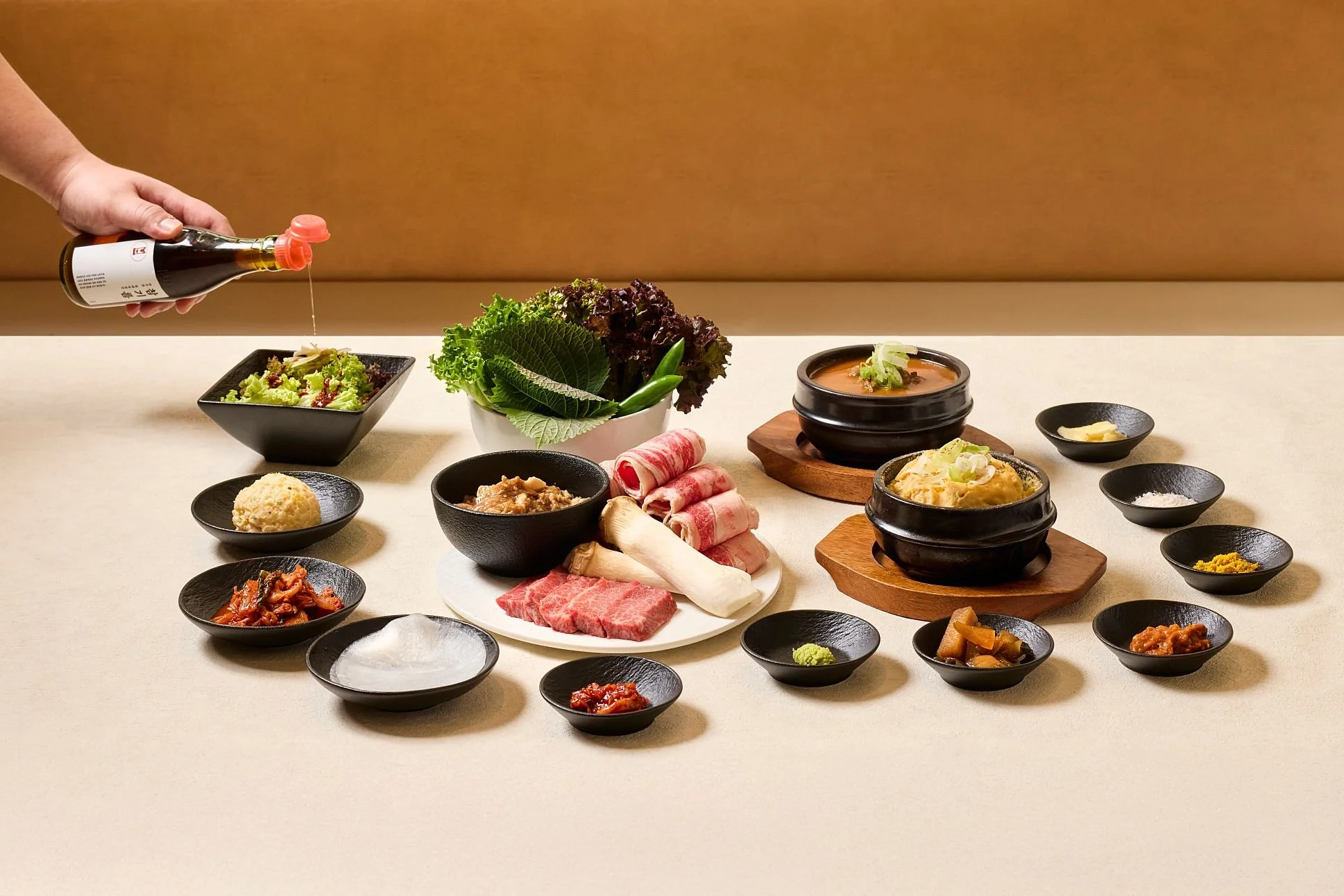 Korean BBQ key visual photographed for a branding project for The House Chungdam in Singapore