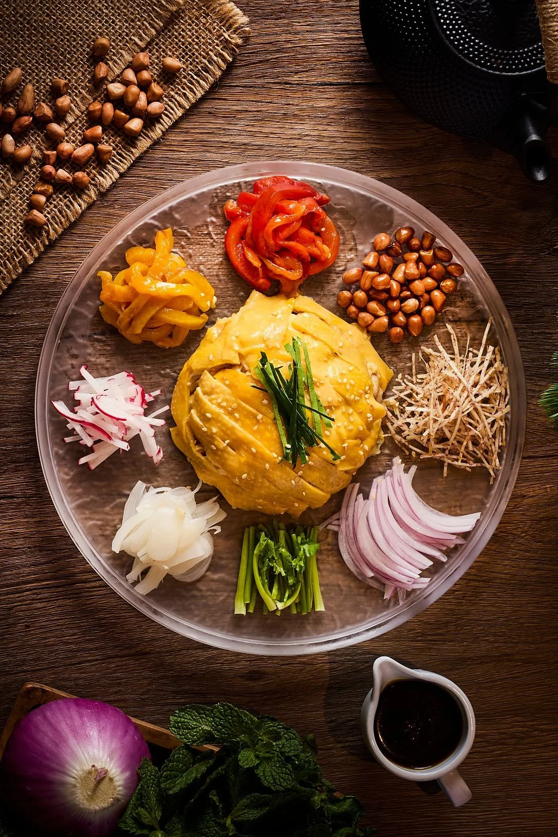 Signature chicken dish photographed for a menu concept for YUN NANS in Singapore