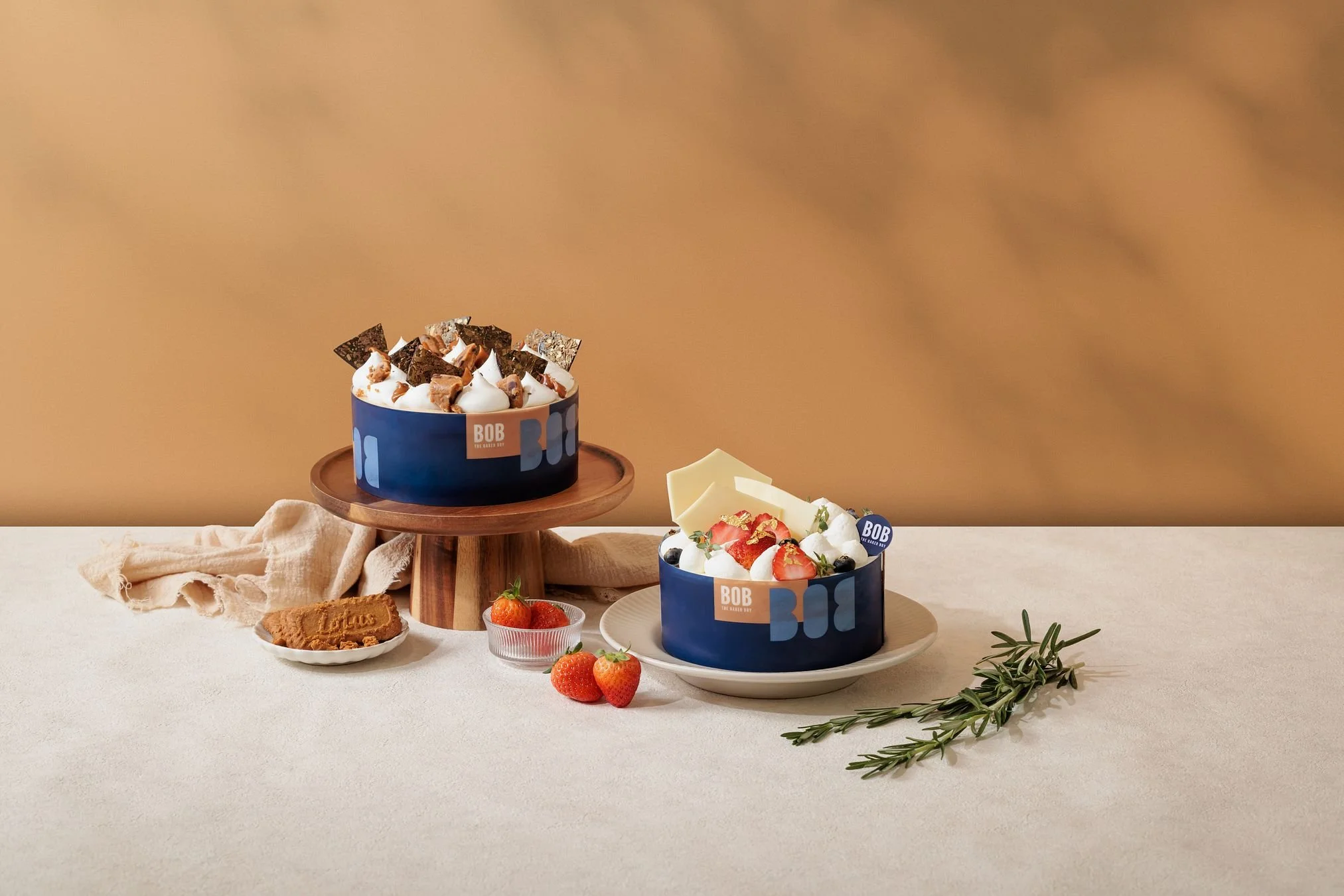 Signature cakes photographed for a bakery website showcase for Bob the Baker Boy in Singapore