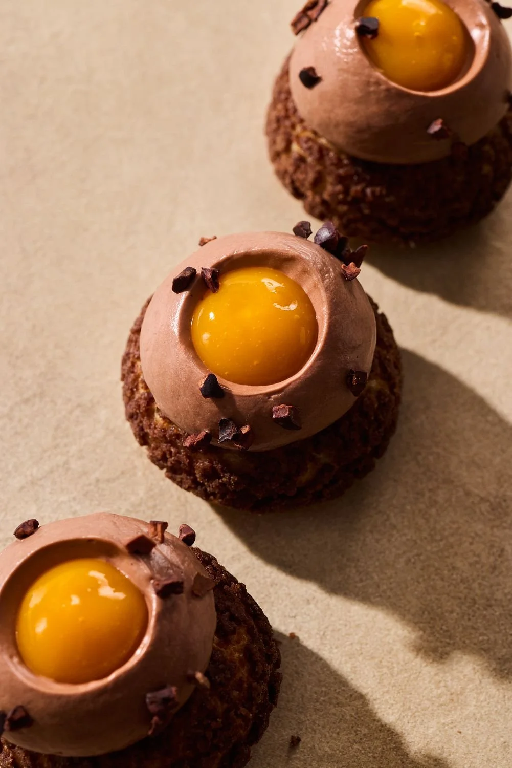 Chocolate dessert photographed for a pastry chef creation for Callebaut in Singapore