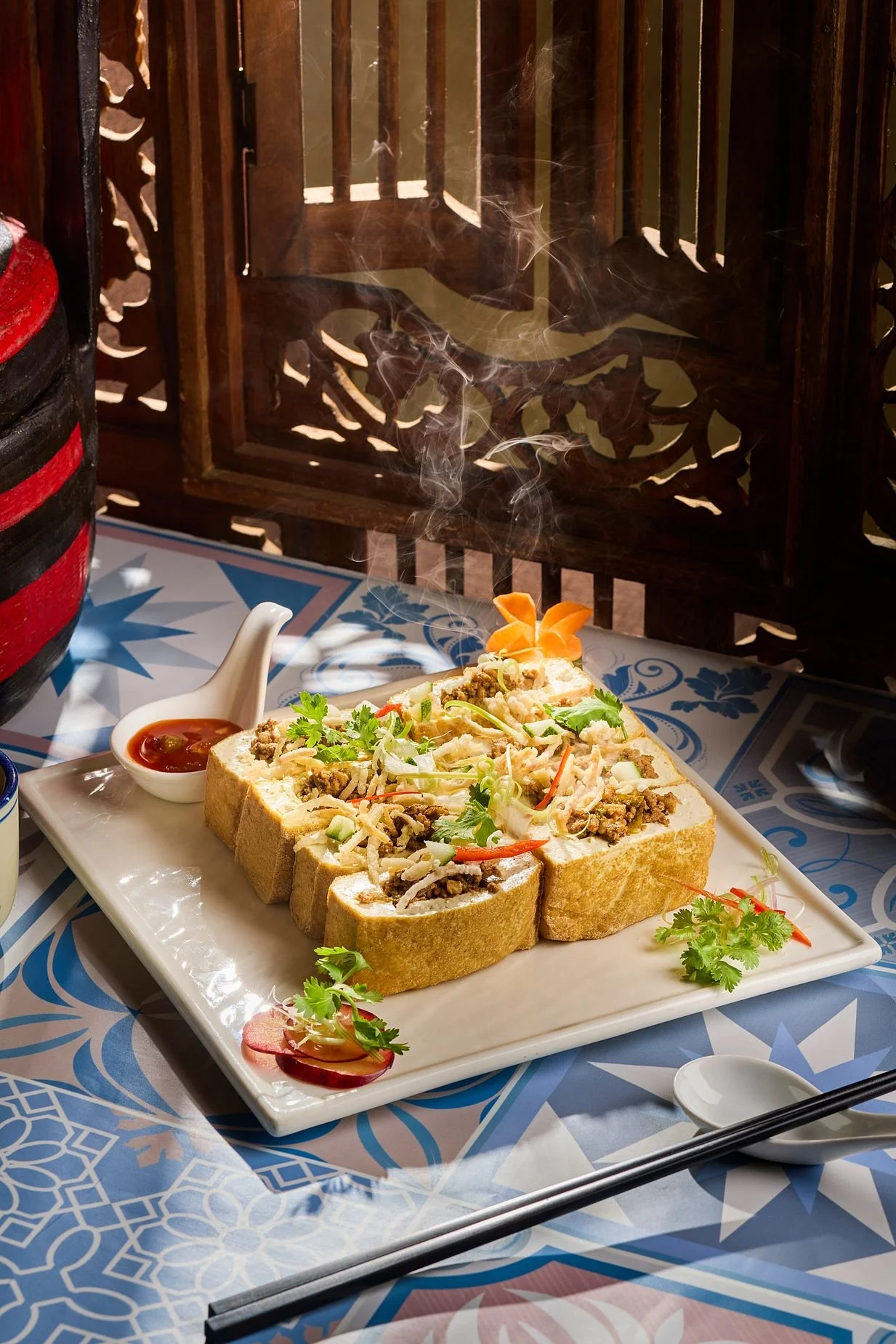 Chinese cuisine photographed for a menu concept at Tien Court in Singapore