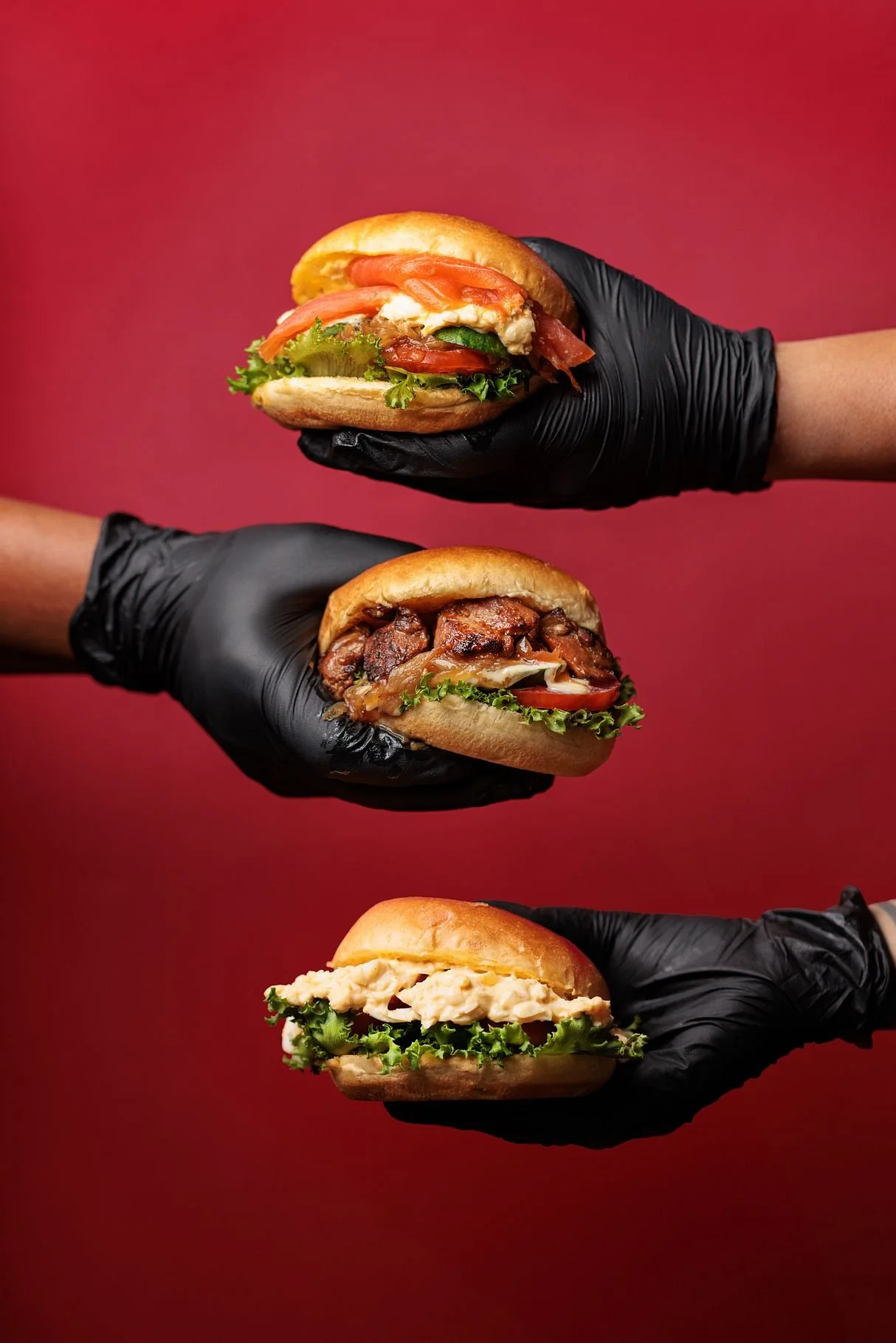 Burger concept shoot photographed for a branding project for Tanamera Coffee in Singapore