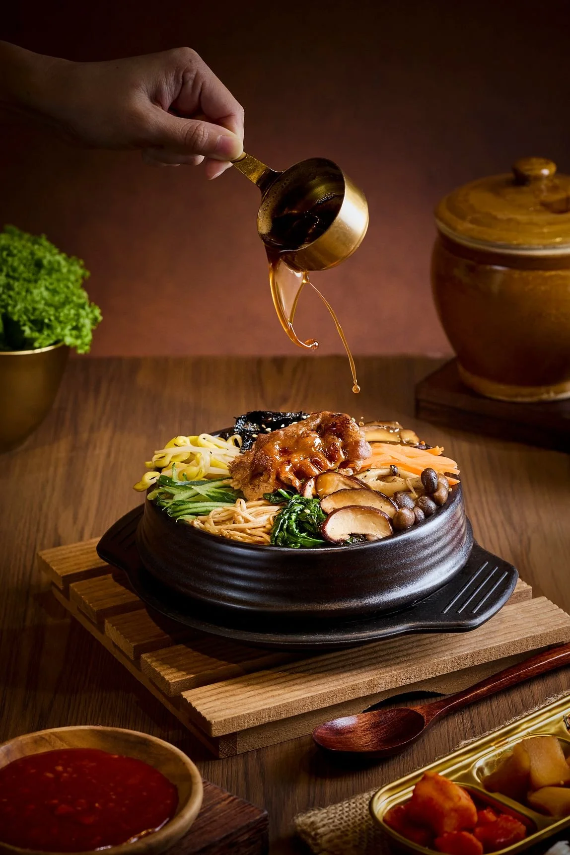 Korean dolsot bibimbap photographed for a menu concept for Seorae Jib in Singapore