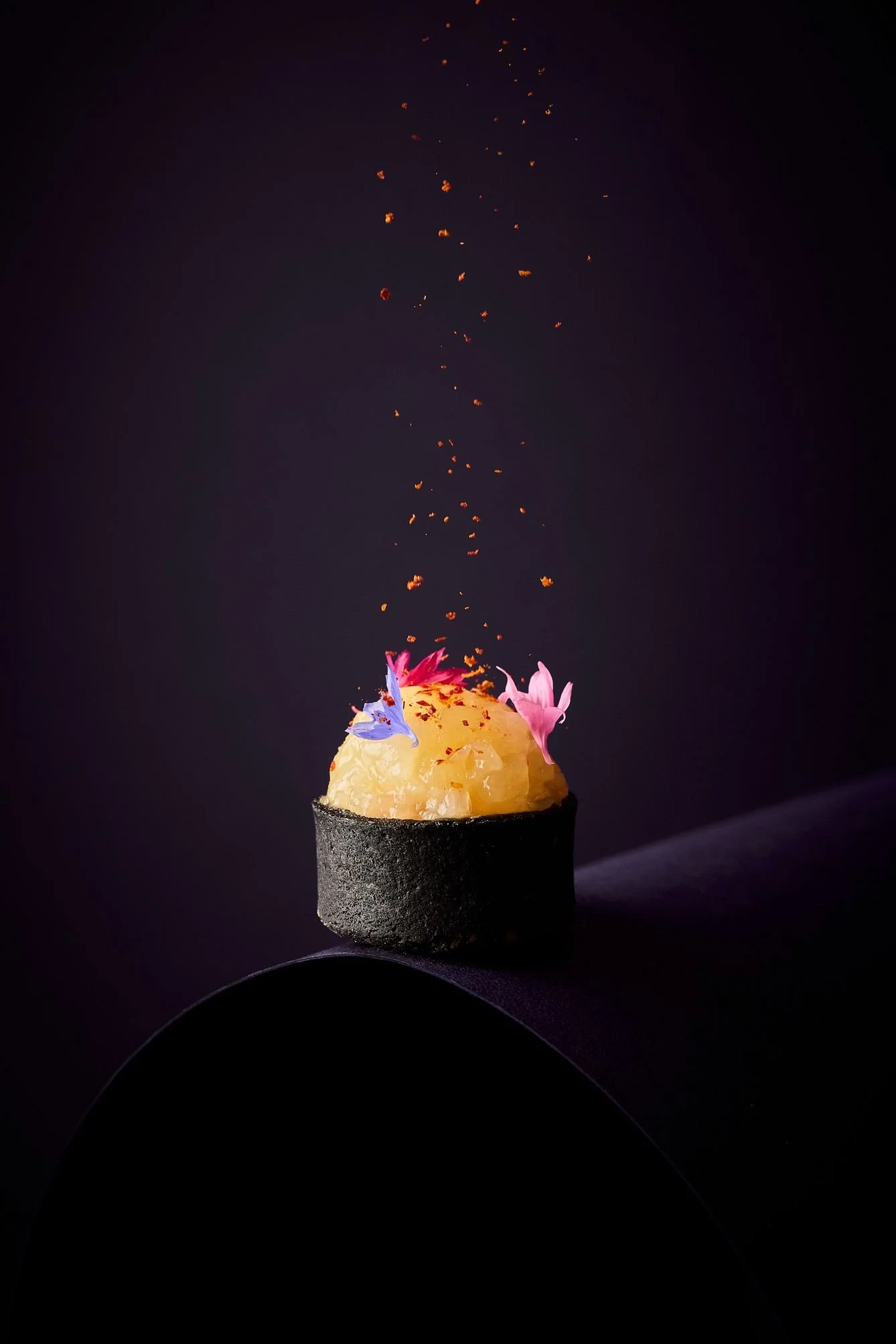 Artisan canapés photographed for a branding project for Purple Sage Group in Singapore