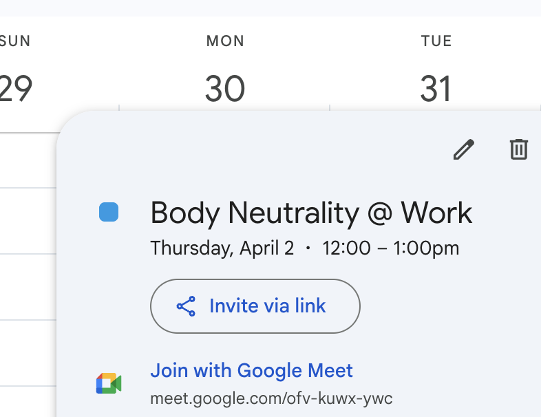 [INDV - DATE TBD] Quarterly Body Inclusion Zoom Room