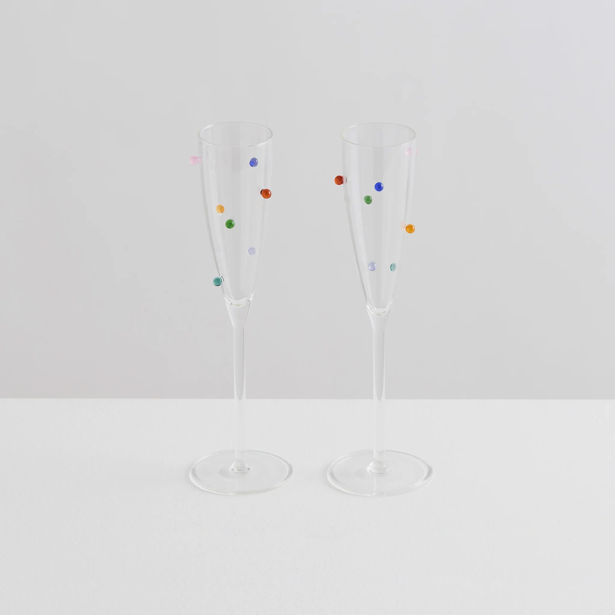 Pomponette Champagne Flutes