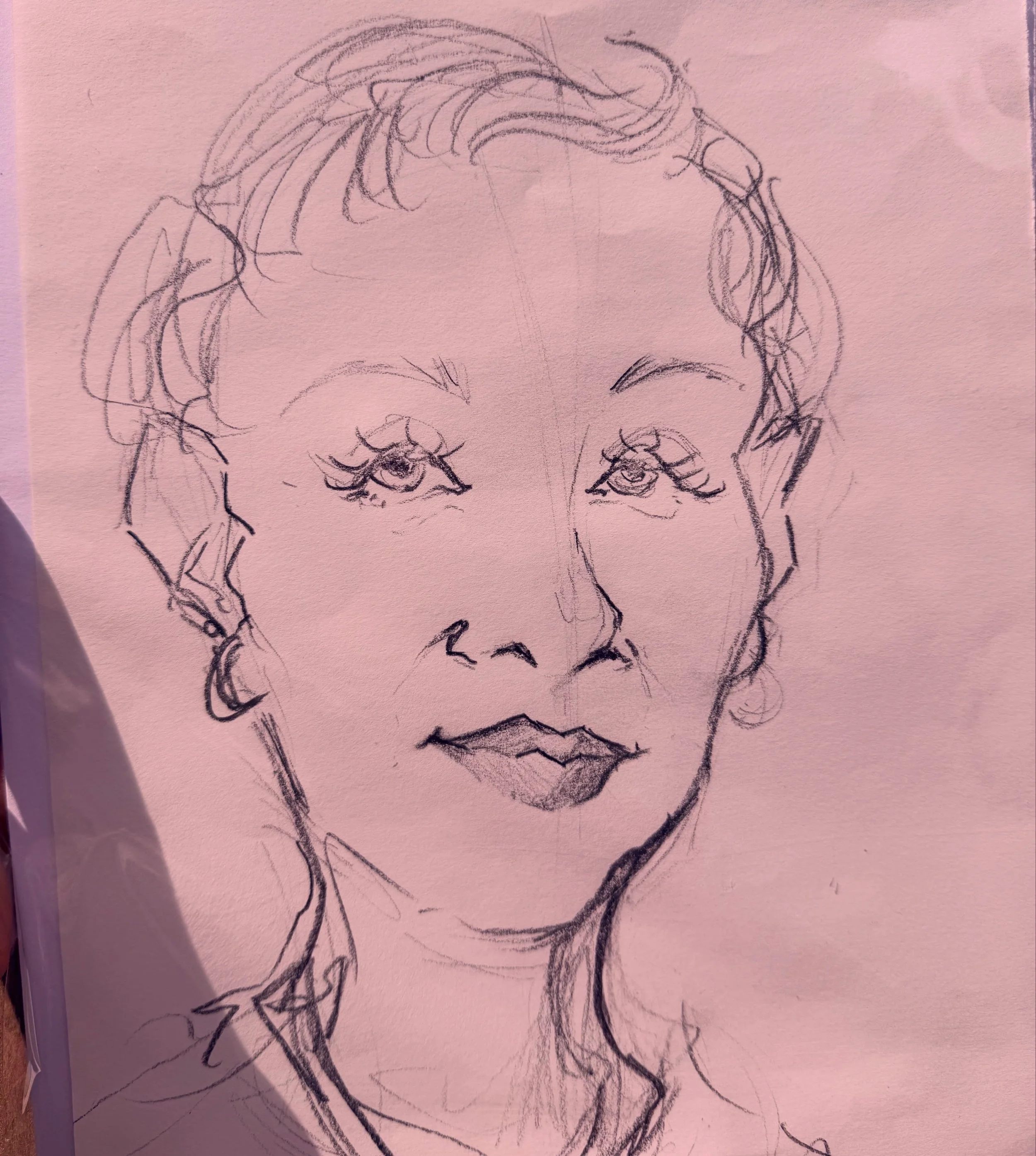 My favorite portrait from last months Maxwell street market. I try not to compliment people&rsquo;s features while I draw them. I loved this lady&rsquo;s nose, cheeks, and eyes. 

drawing friends I haven&rsquo;t met yet is a race against the clock, s