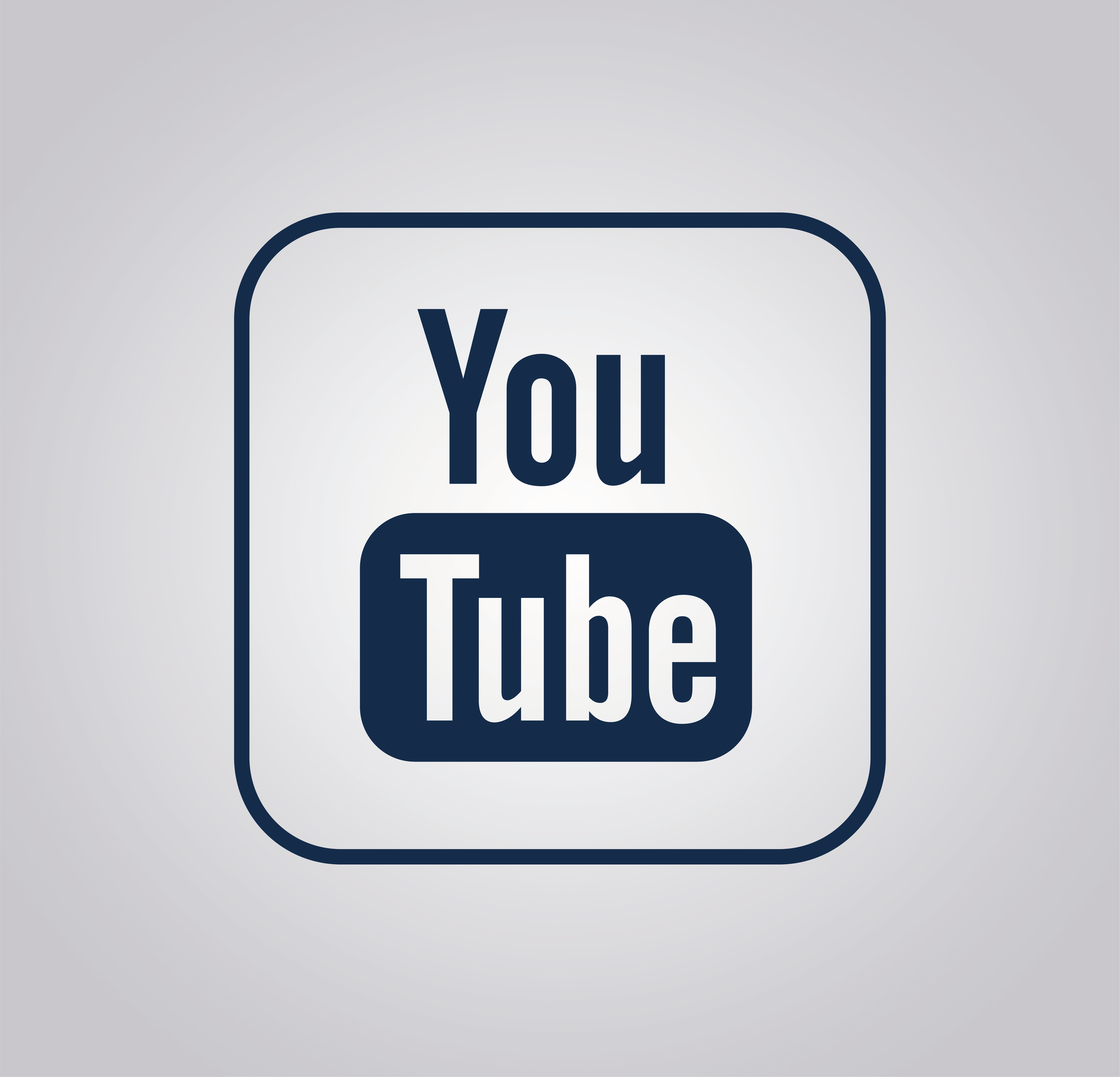 YouTube-Logo in dunklen Farben auf hellem Hintergrund.