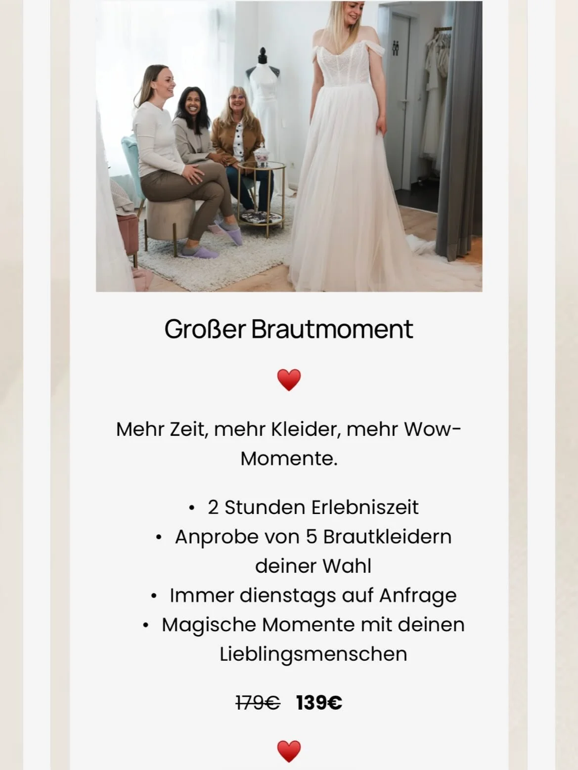 Gro&szlig;er Brautmoment - magische Momente mit deinen Lieblingsmenschen &hearts;

Mehr Zeit.
Mehr Kleider.
Mehr Wow-Momente.

#likeabride #more #friendstime #makingmemories #goodtimes