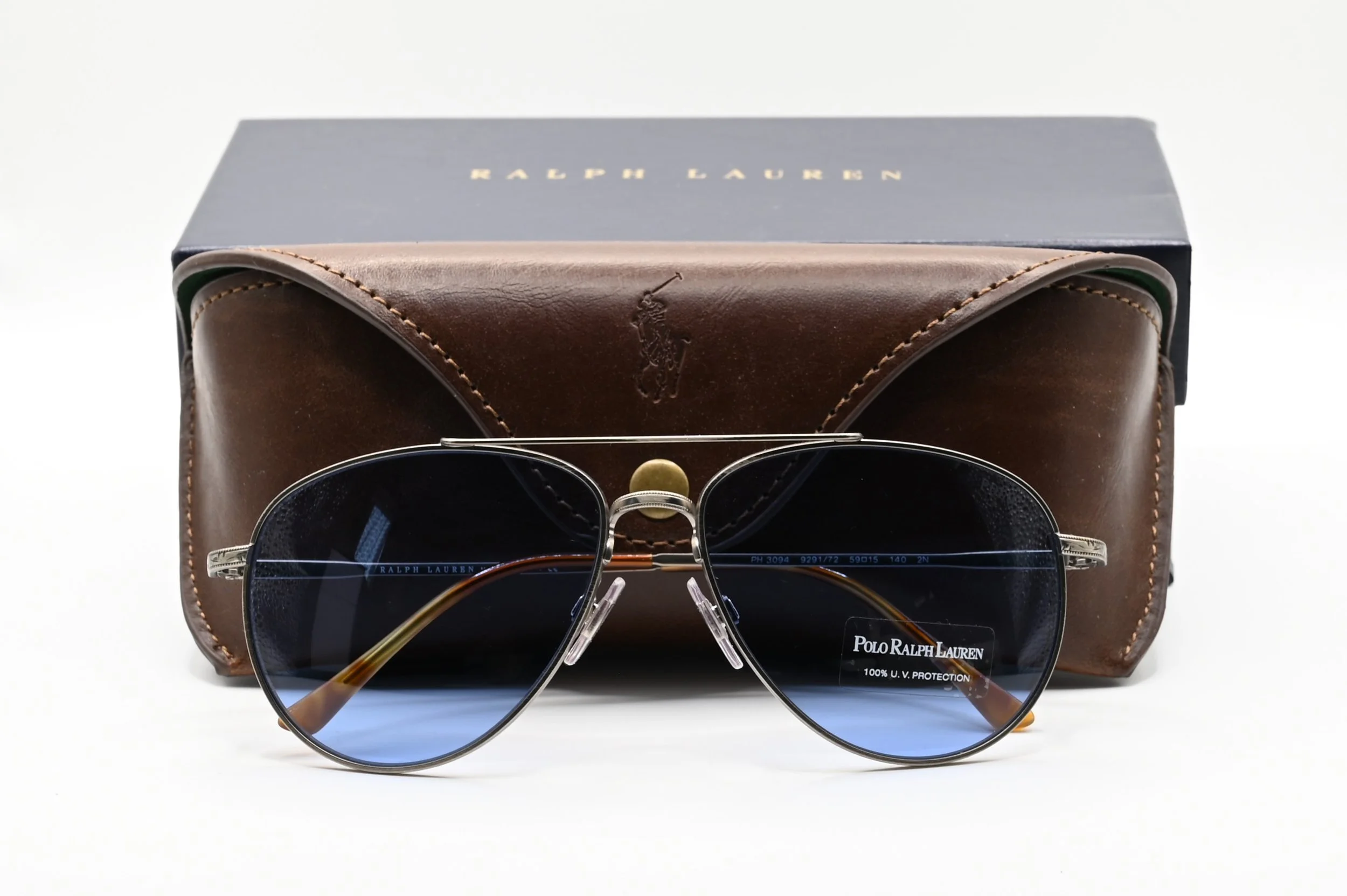 RALPH LAUREN POLO PH3094 929172 59 2N 140 SED / BLUE LENS AVIATORS