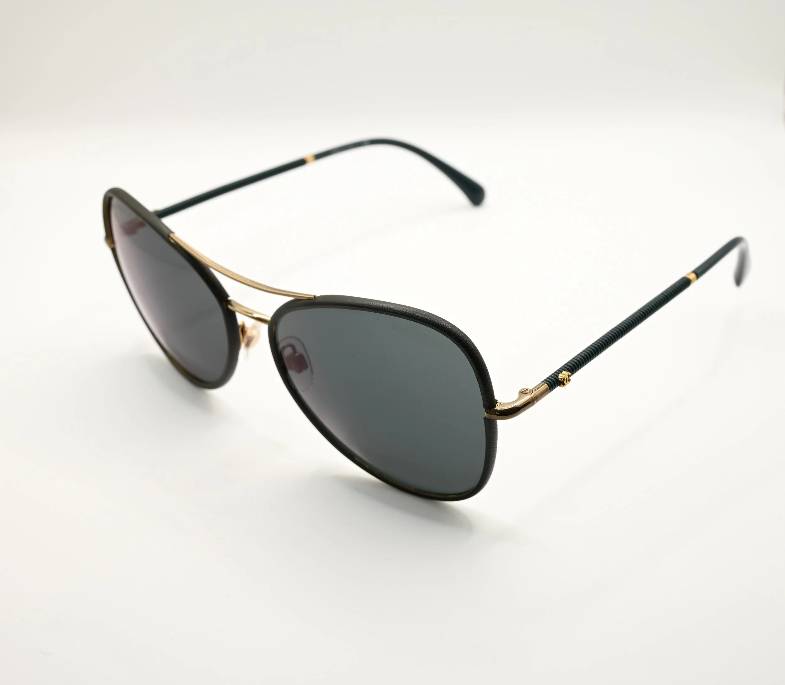CHANEL CH4227Q C470C0 59 3N 140 PILOT GREEN GOLD GRADIENT GREY