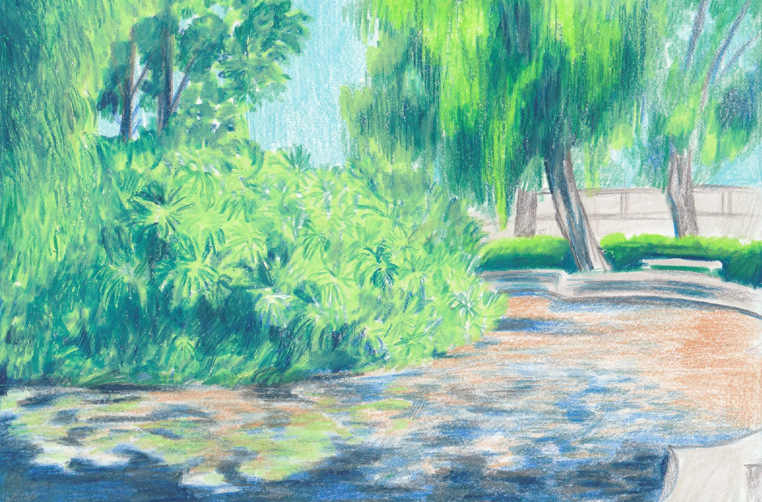 Parque de Viveros, Valencia (ES)
Croquis aux crayons de couleur
Format A5