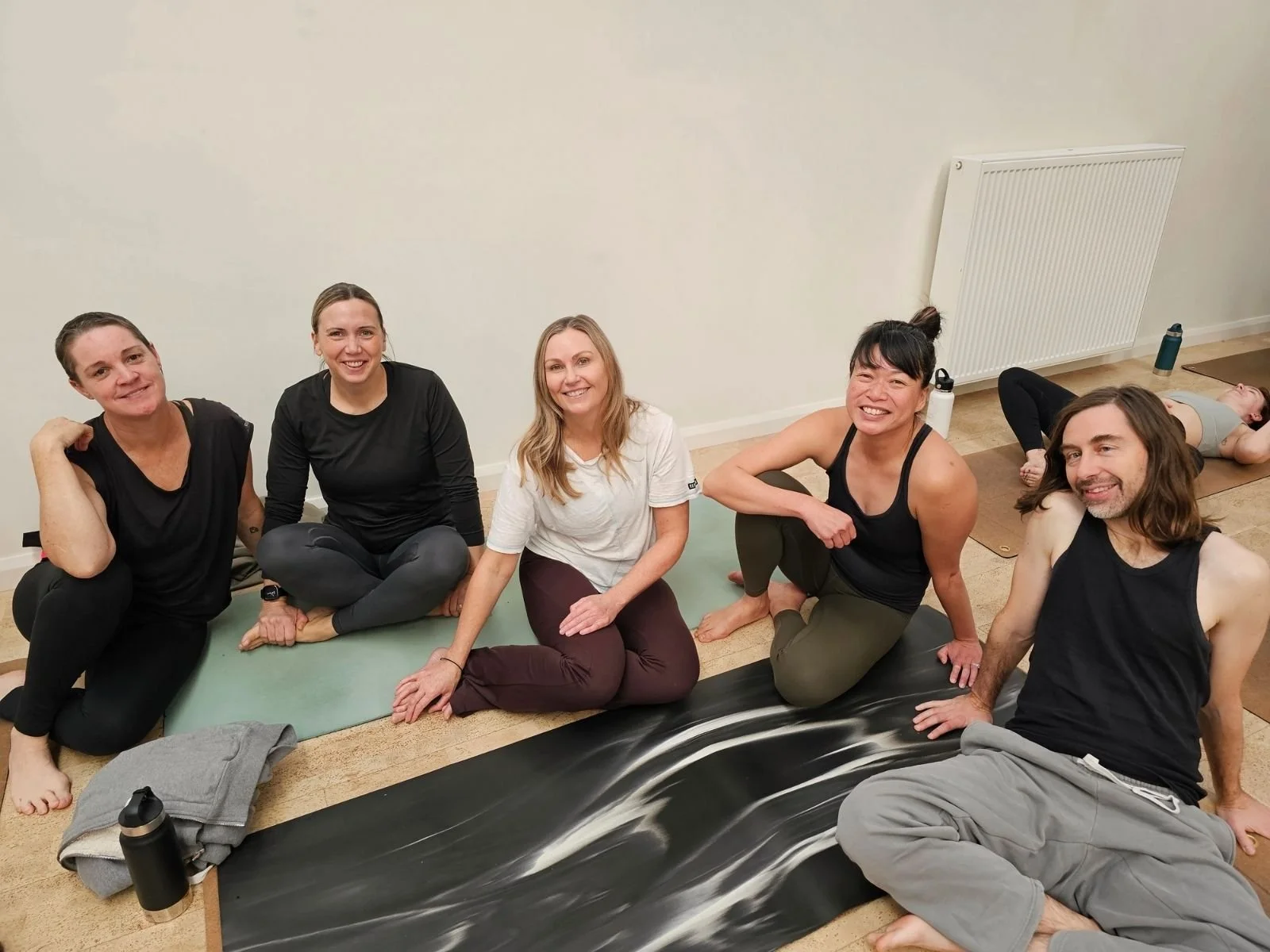 Members of the I Am That Studio community after a yoga and Pilates class in Collingwood