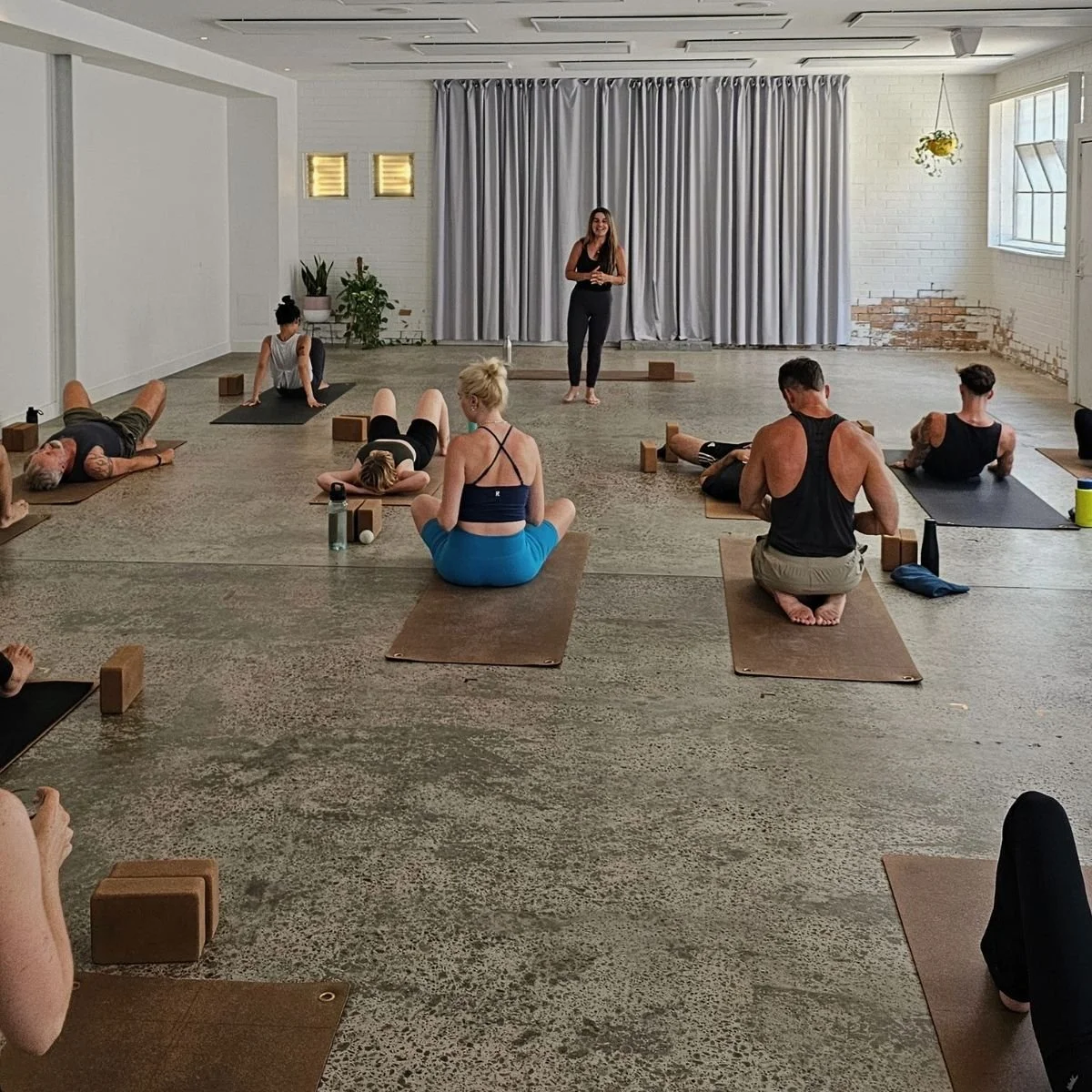 Corporate Mat Pilates class at I Am That Studio in Collingwood
