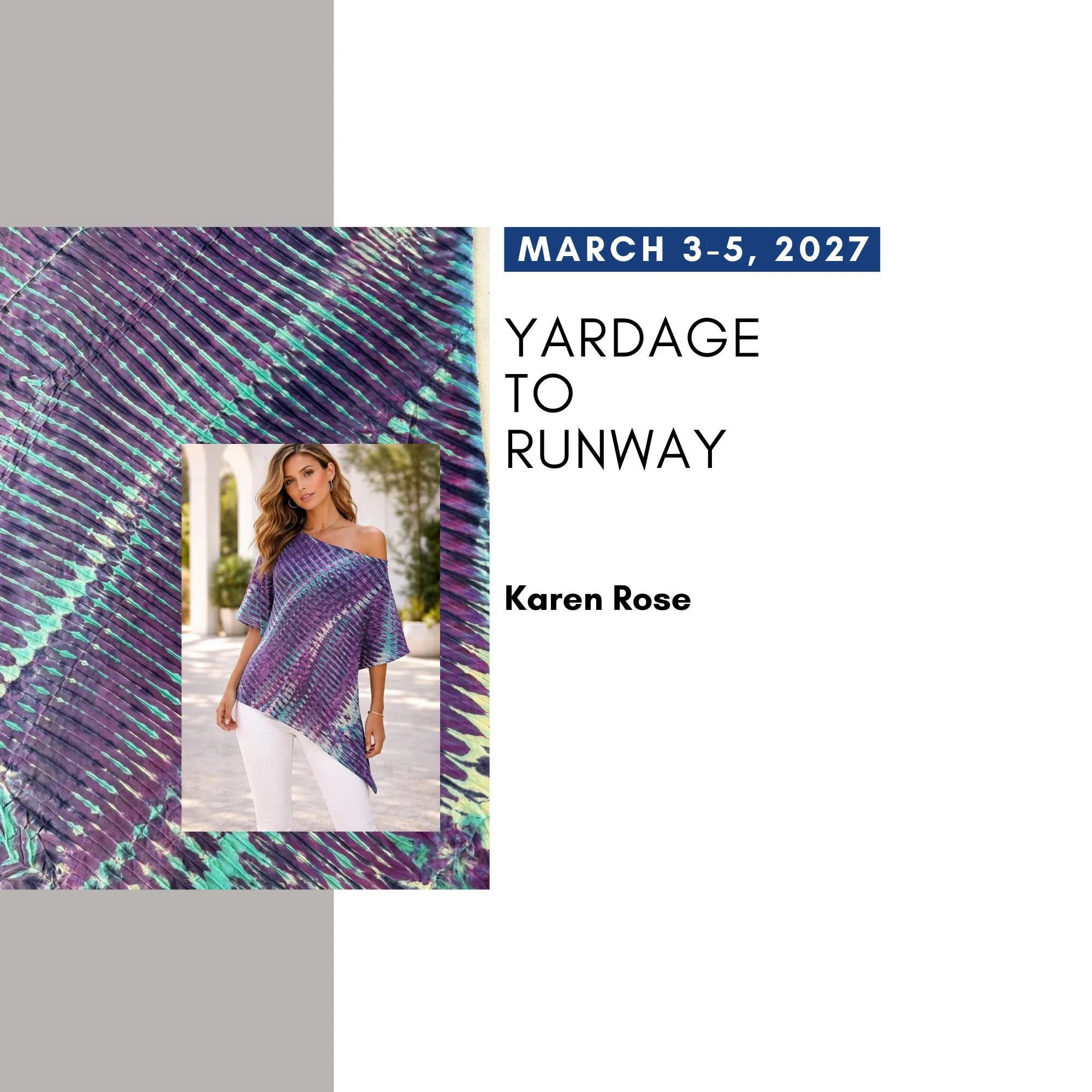 oin visiting instructor Karen Rose at Aya Fiber Studio for a vibrant 3-day workshop exploring silk, shibori, dye, and garment transformation.

📅 March 3&ndash;5, 2027
📍 Stuart, Florida

A student of renowned shibori artist Carter Smith, Karen Rose 