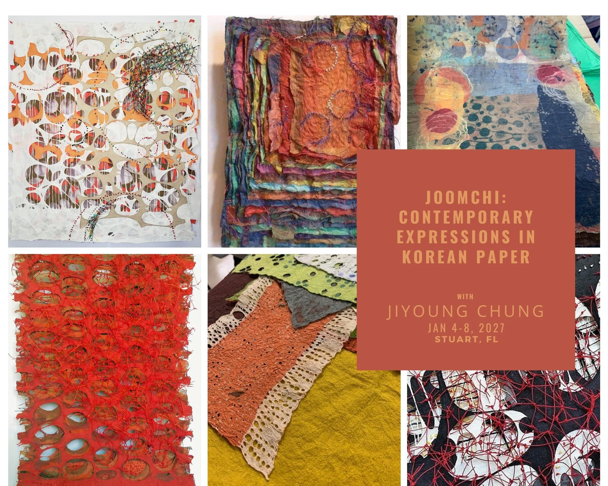 Ancient Korean paper traditions transformed through touch, texture, and experimentation.

Join internationally recognized artist Jiyoung Chung for a five-day immersive retreat exploring Joomchi &mdash; the art of fusing and transforming handmade hanj