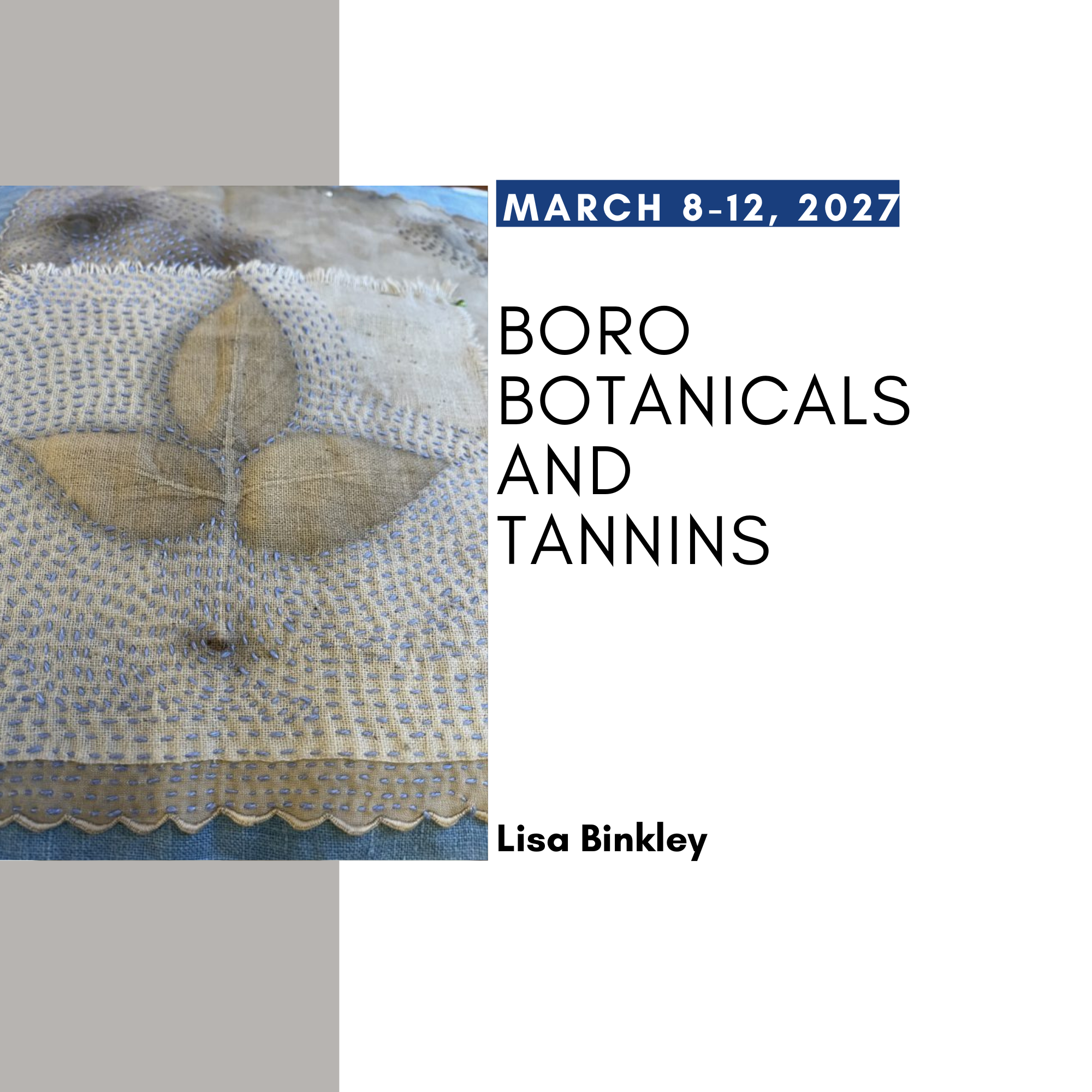 Boro, Botanicals and Tannins with Lisa Binkley  ($1220)