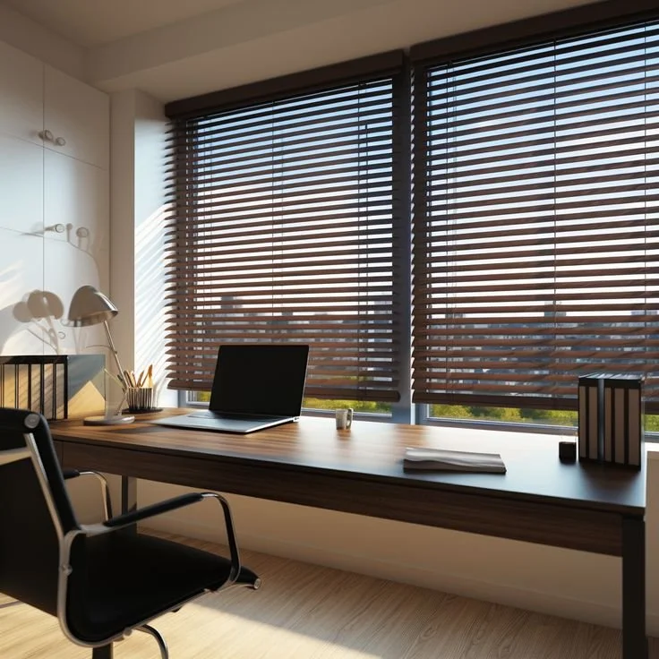 Faux wood blinds image 1