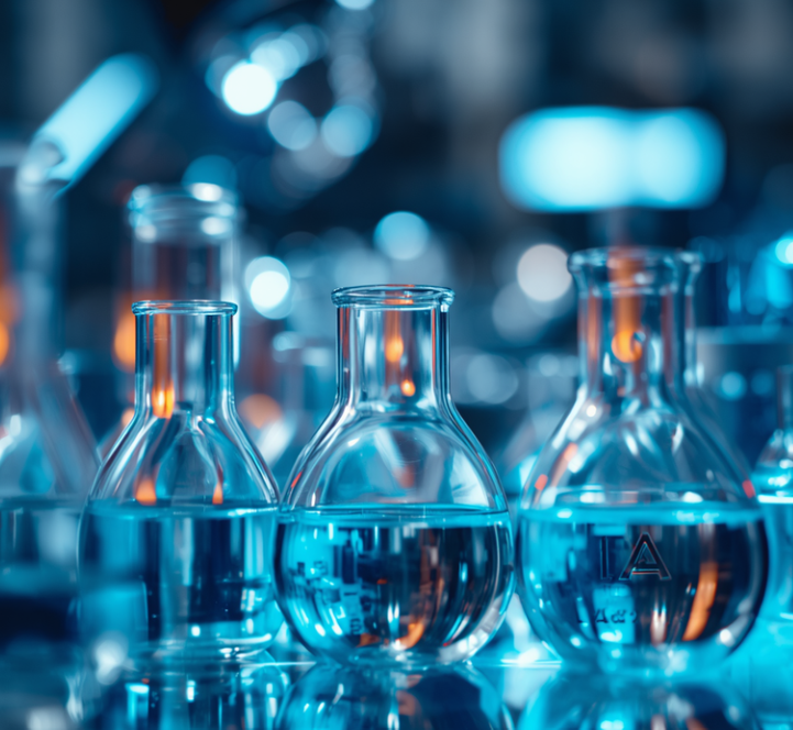 three flasks illustrating drug discovery and medicinal chemistry for drug profile optimization of in vitro and in vivo properties
