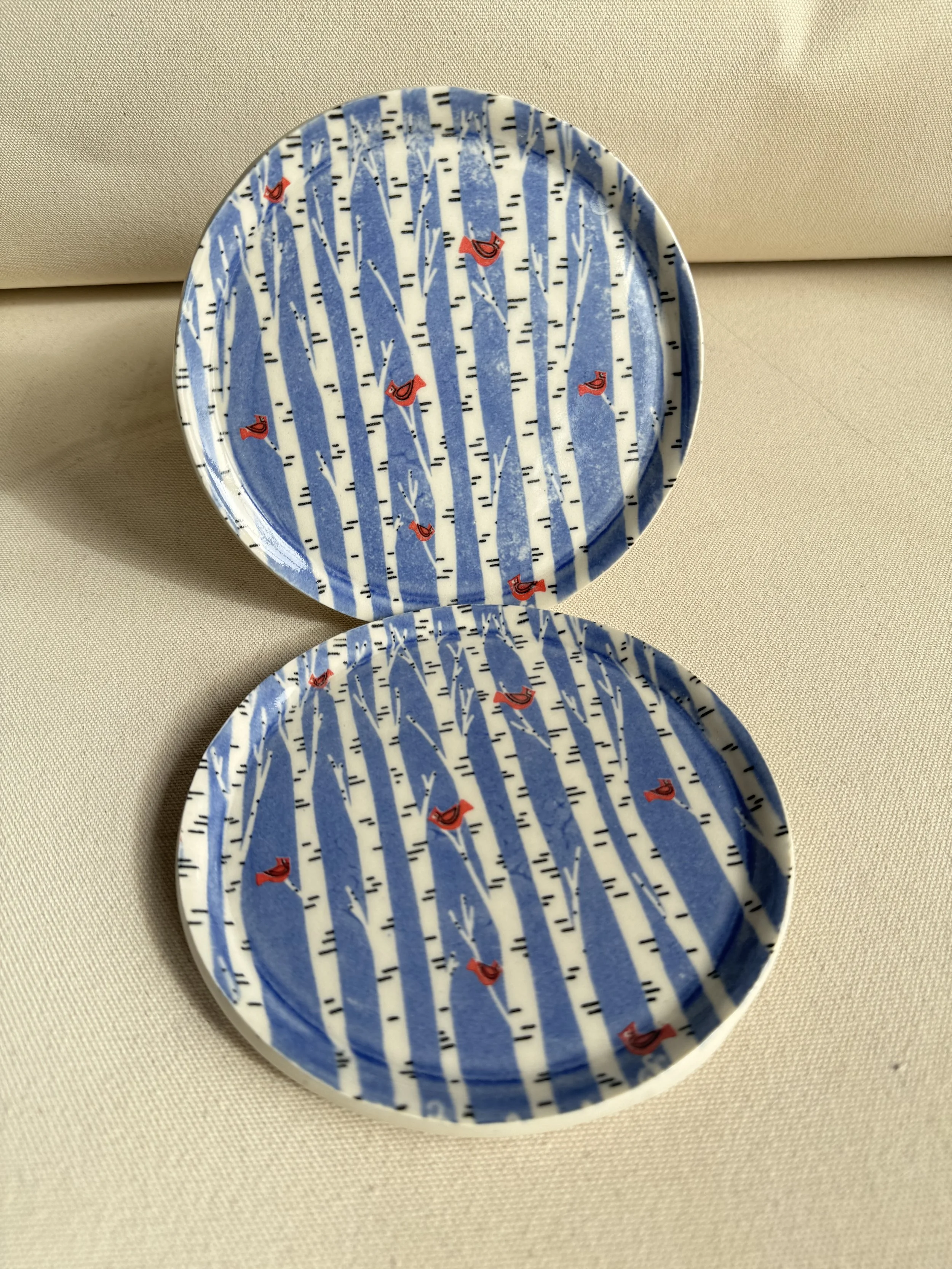 Cardinals in Trees Plate