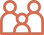 Icon of three people representing a group or community.