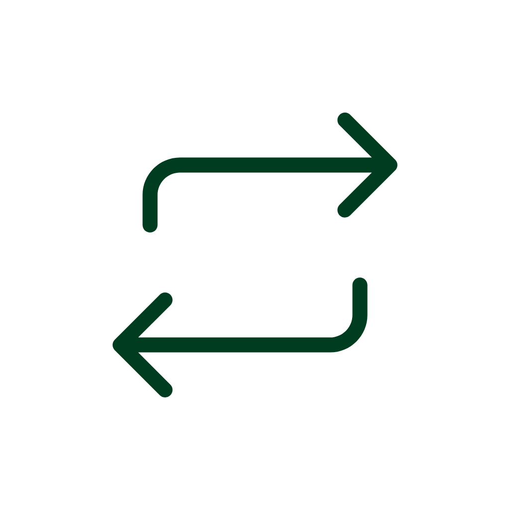 Icon of a refresh symbol with two arrows forming a square, indicating synchronization or refresh.