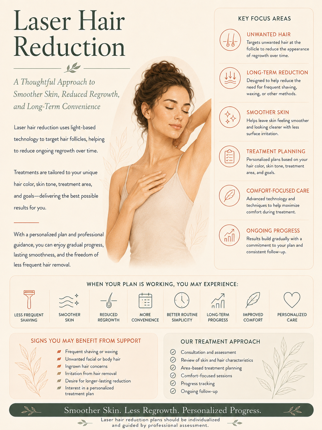 A poster explaining the benefits of Laser Hair Reduction