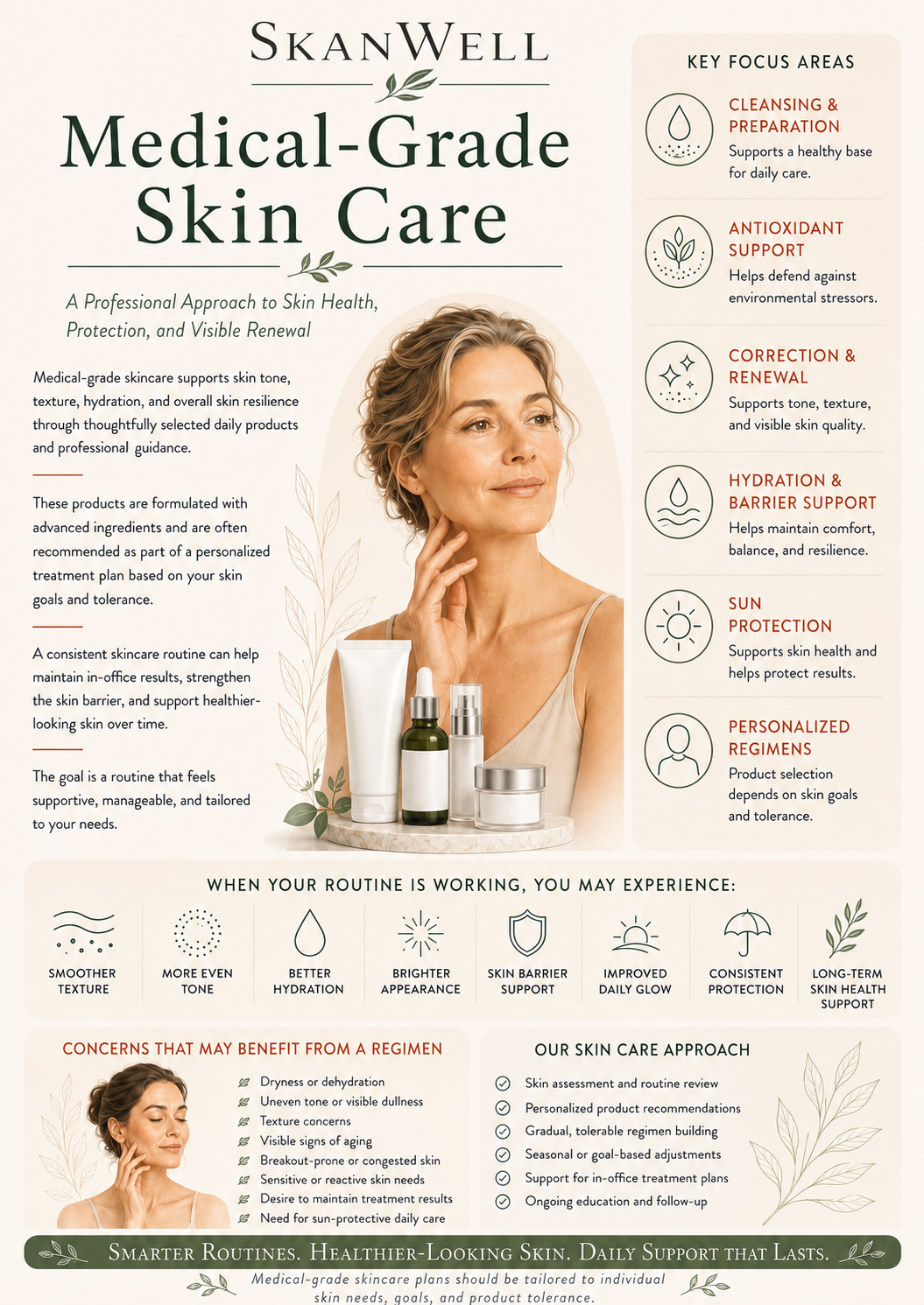A poster explaining the benefits of Medical Grade Skin Care