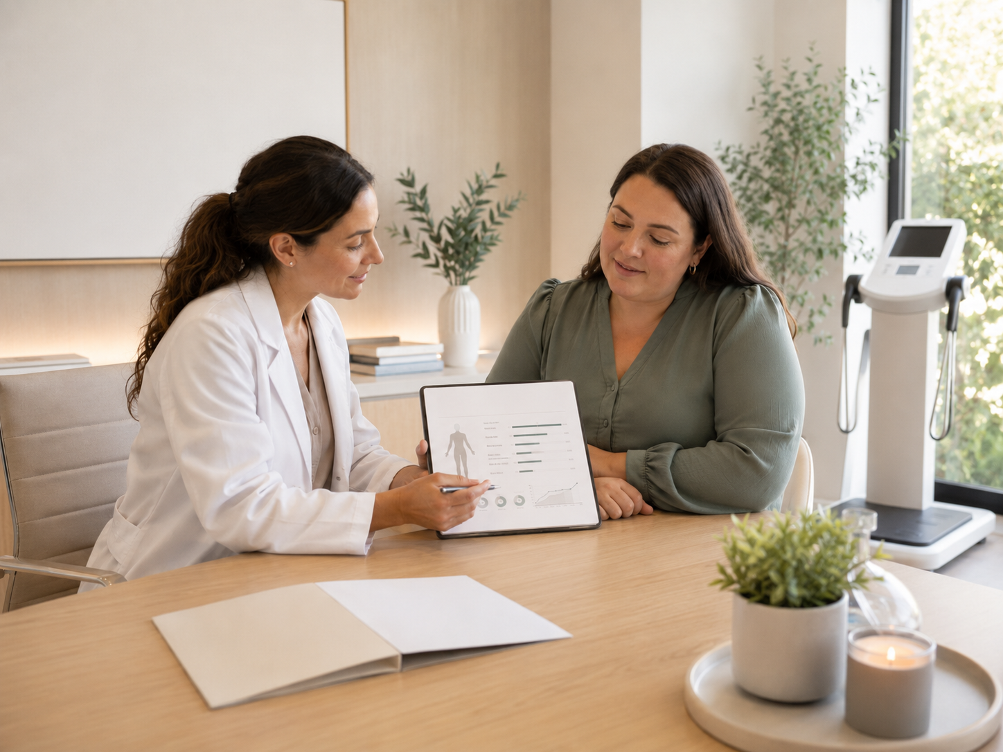 A patient receiving a medical weight management and GLP-1 consultation at SkanWell in Camillus, NY