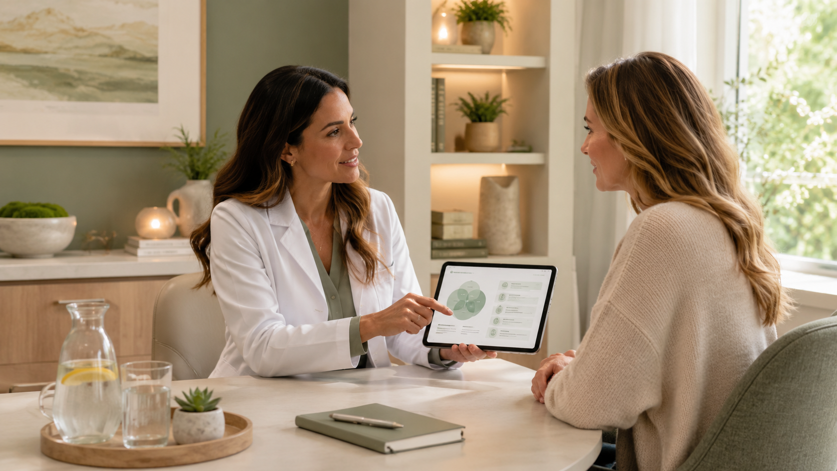 A female patient receiving a weight consultation at SkanWell in Skaneateles