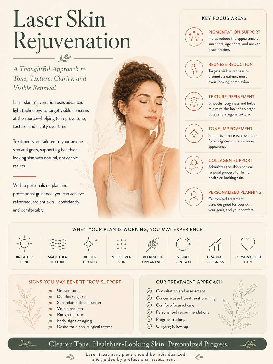 A poster explaining the benefits of Laser Skin Rejuvenation