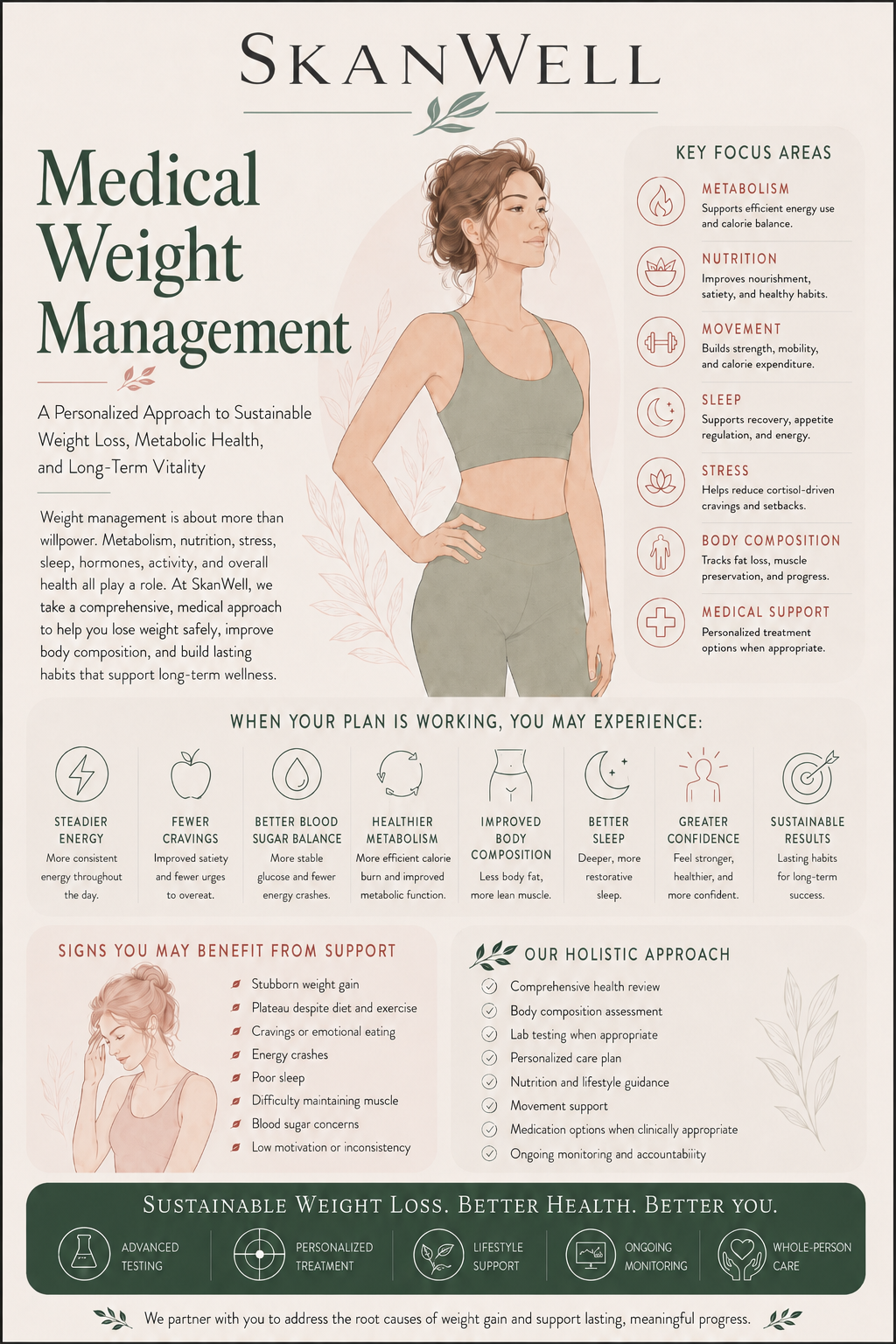 A poster explaining the importance and effectiveness of medical weight management