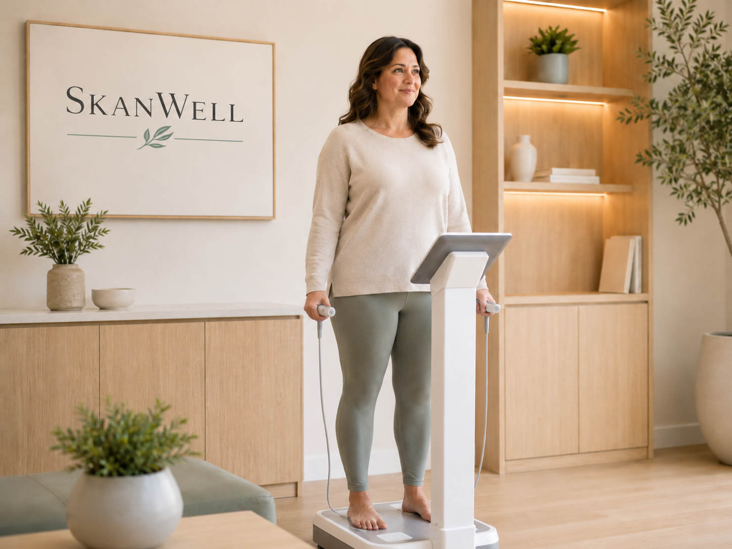 A patient receiving a medical weight management and body composition consultation at SkanWell in Camillus, NY
