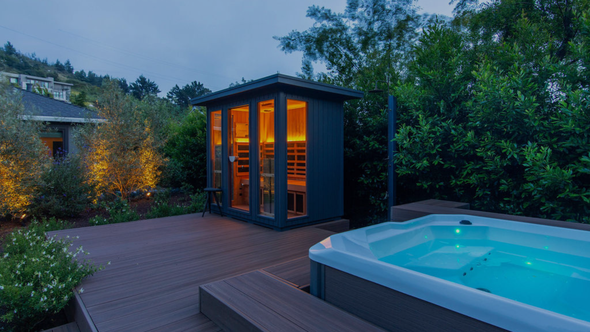 luxury spa and sauna lighting upgrade in marin county