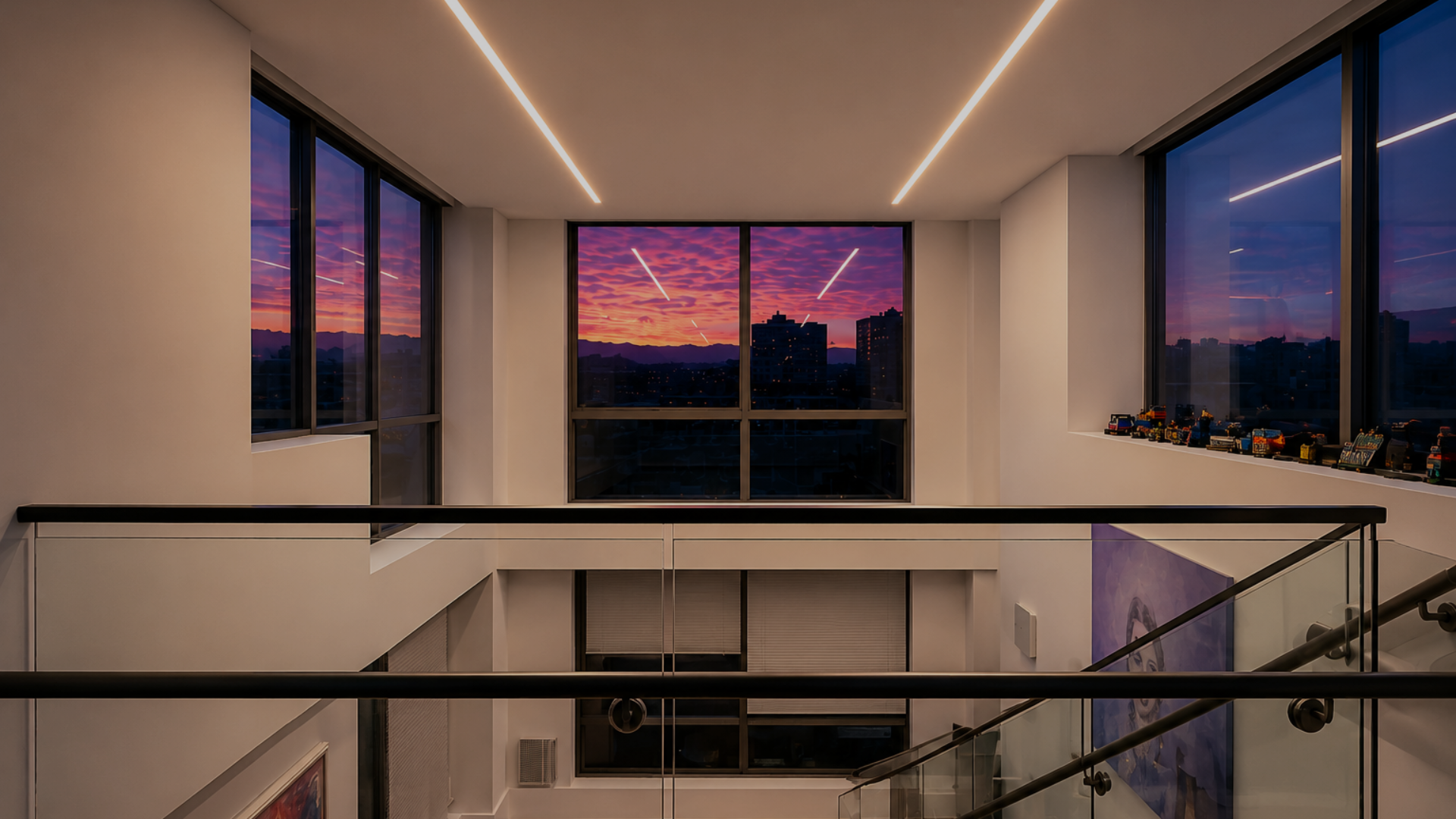 A high-end while home lighting installation in San Francisco by marin county electrician