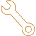 Simple illustration of a wrench.