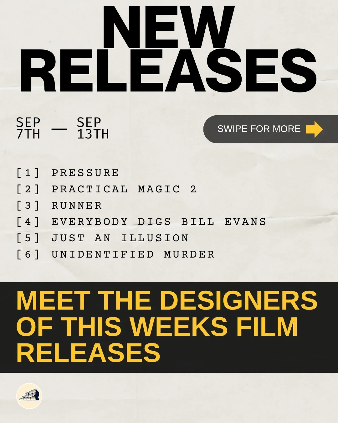 🎬 NEW RELEASES: 7th&ndash;13th September 🎬

Six films land in UK cinemas this week &mdash; and we're here for the people building the worlds behind them. Swipe to meet the designers 👉

1️⃣ PRESSURE &mdash; production design by Daniel Taylor @danie