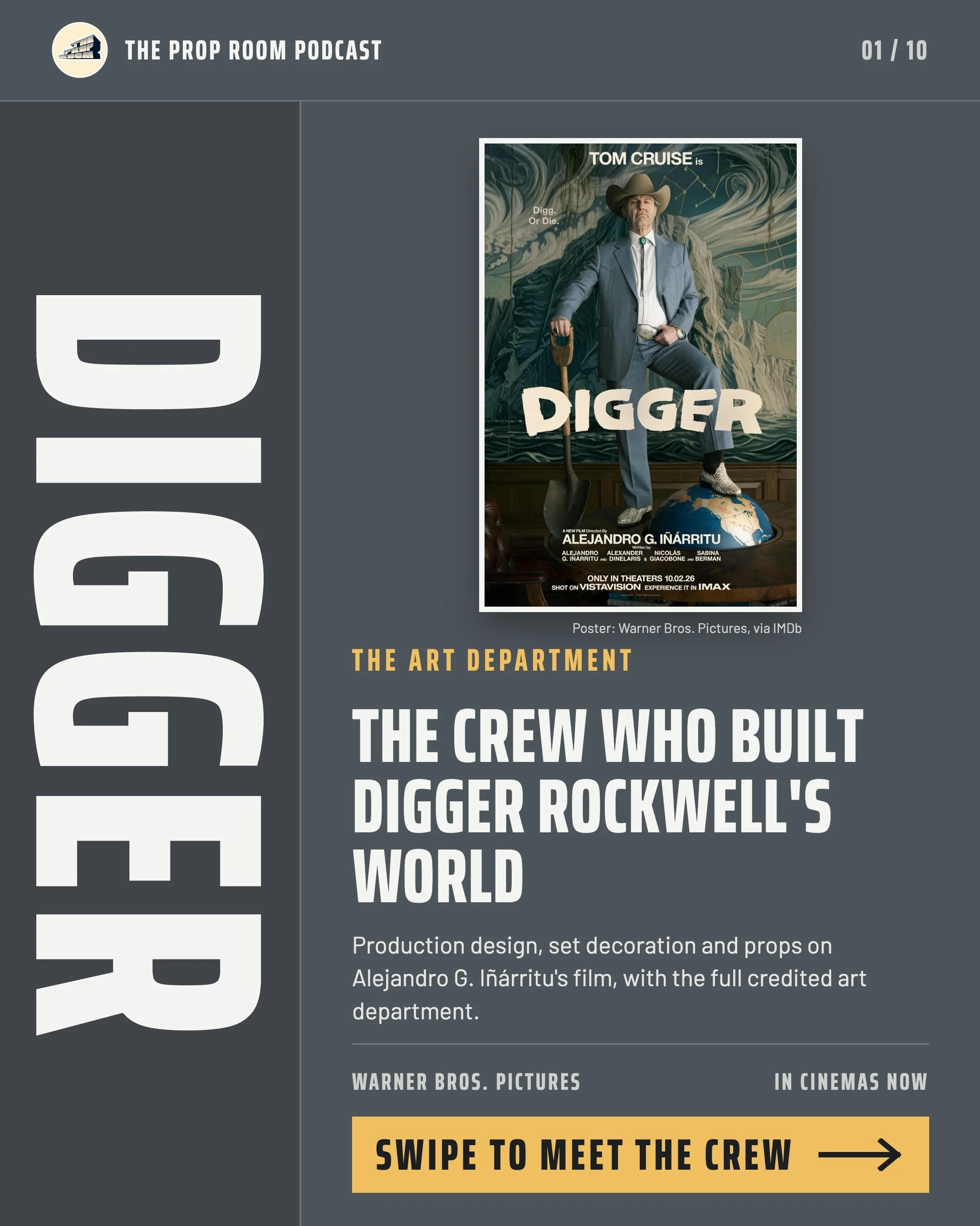 🪏 DIGGER 🪏 | Art Department 

Alejandro G. I&ntilde;&aacute;rritu&rsquo;s DIGGER was shot on 35mm VistaVision at Pinewood Studios between November 2024 and May 2025. Meet the people that build the world of Digger!

Production Designers: Dennis Gass
