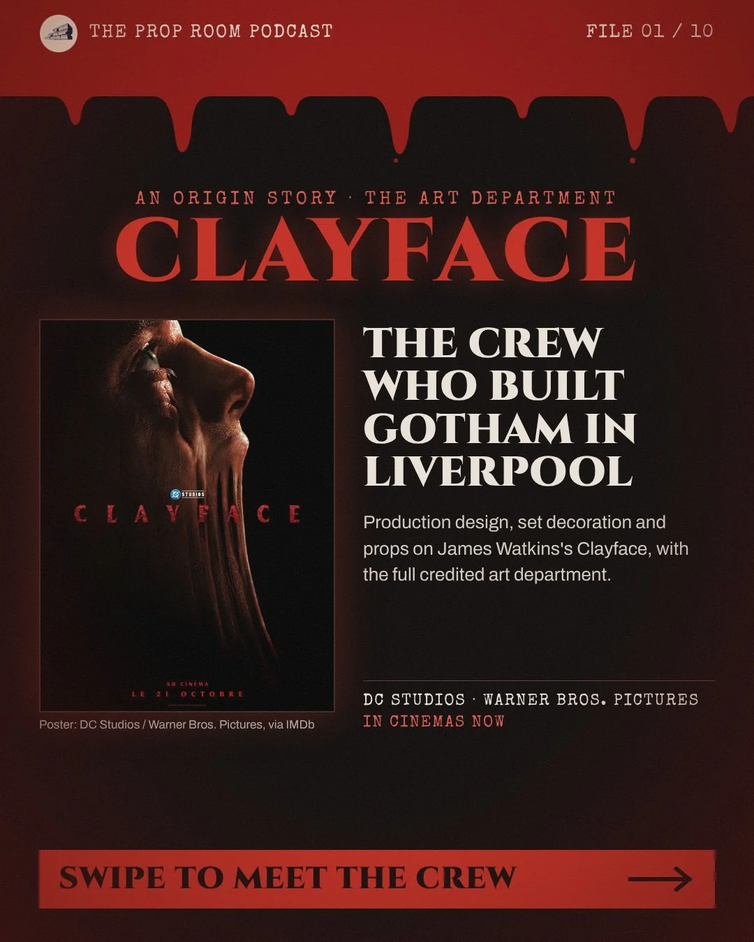 🫠 CLAYFACE | Art Department

James Watkins&rsquo; Clayface turned Liverpool into Gotham City. The Law Courts on Derby Square became Gotham Hospital, Central Library became the Crown Court, and North John Street became the Gotham Docks. Interiors wer