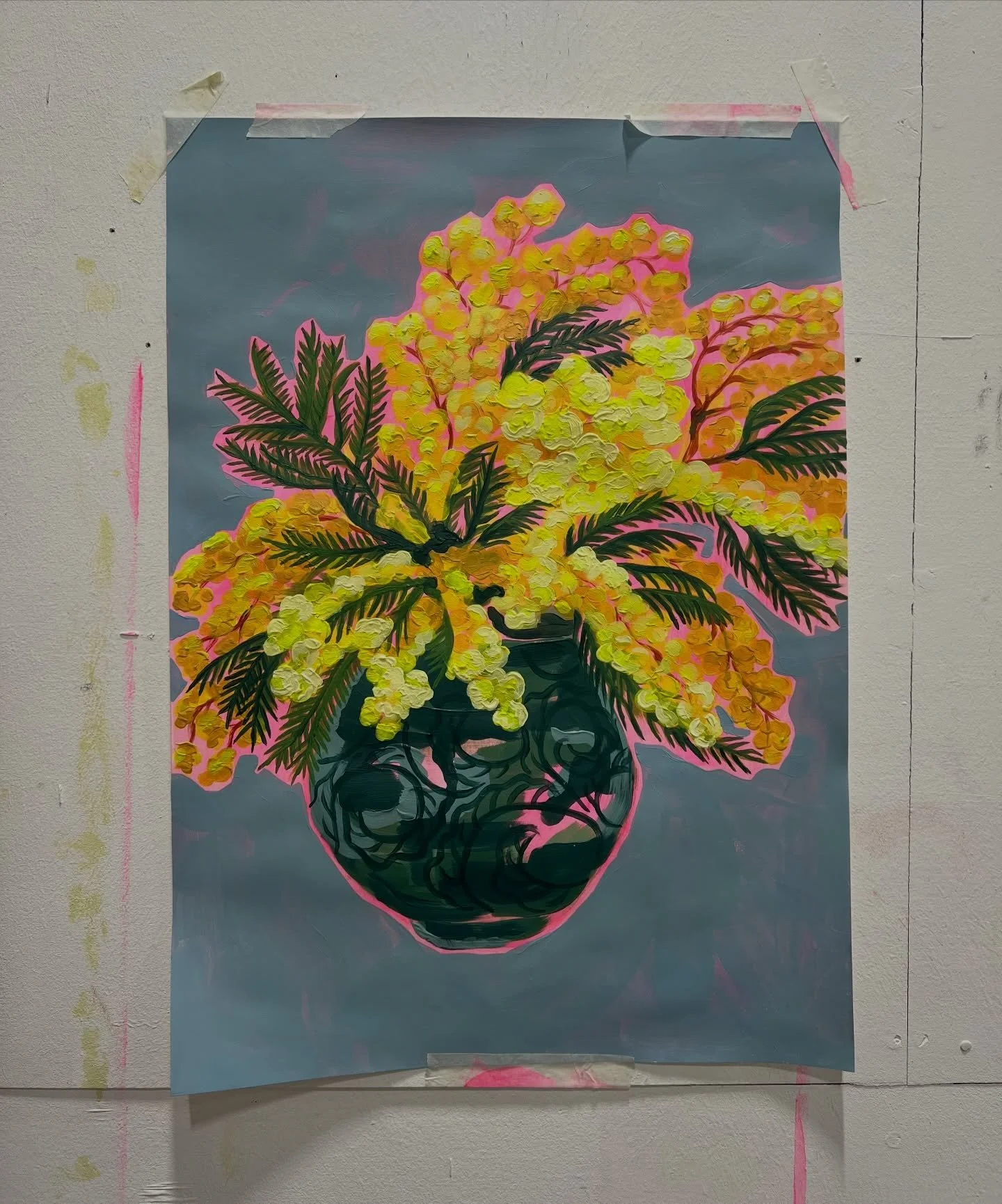 Mimosas in a green vase!
Commission piece - bad pic :\