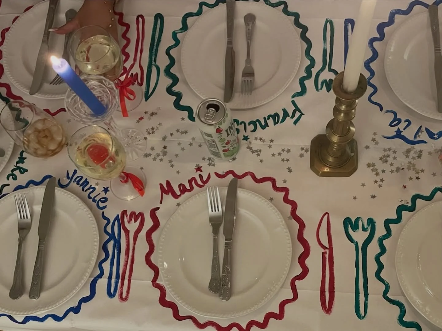 Table cloth painting for new years!
