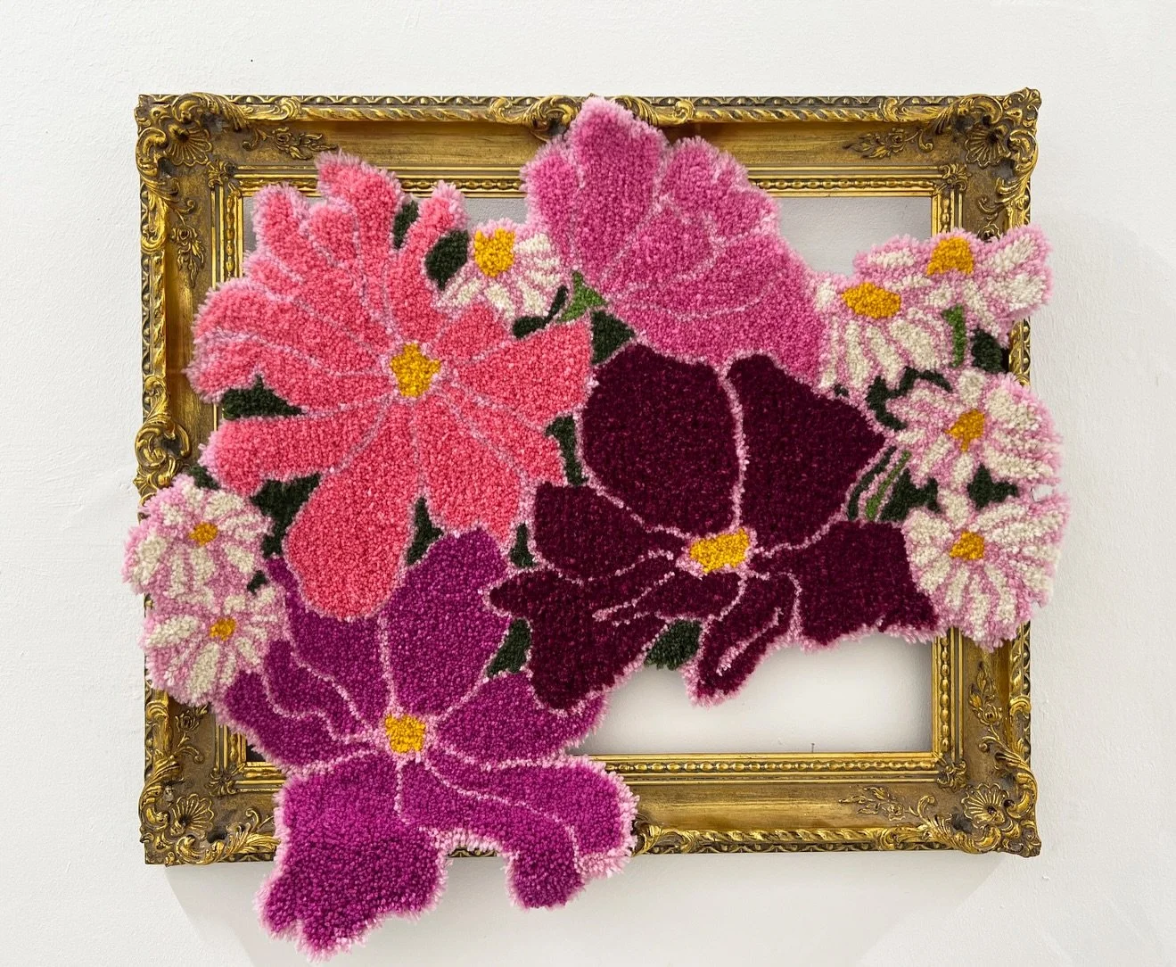 Wild flowers - exploring new materials and contextualising them in my work, linking to the domestic and soft femininity