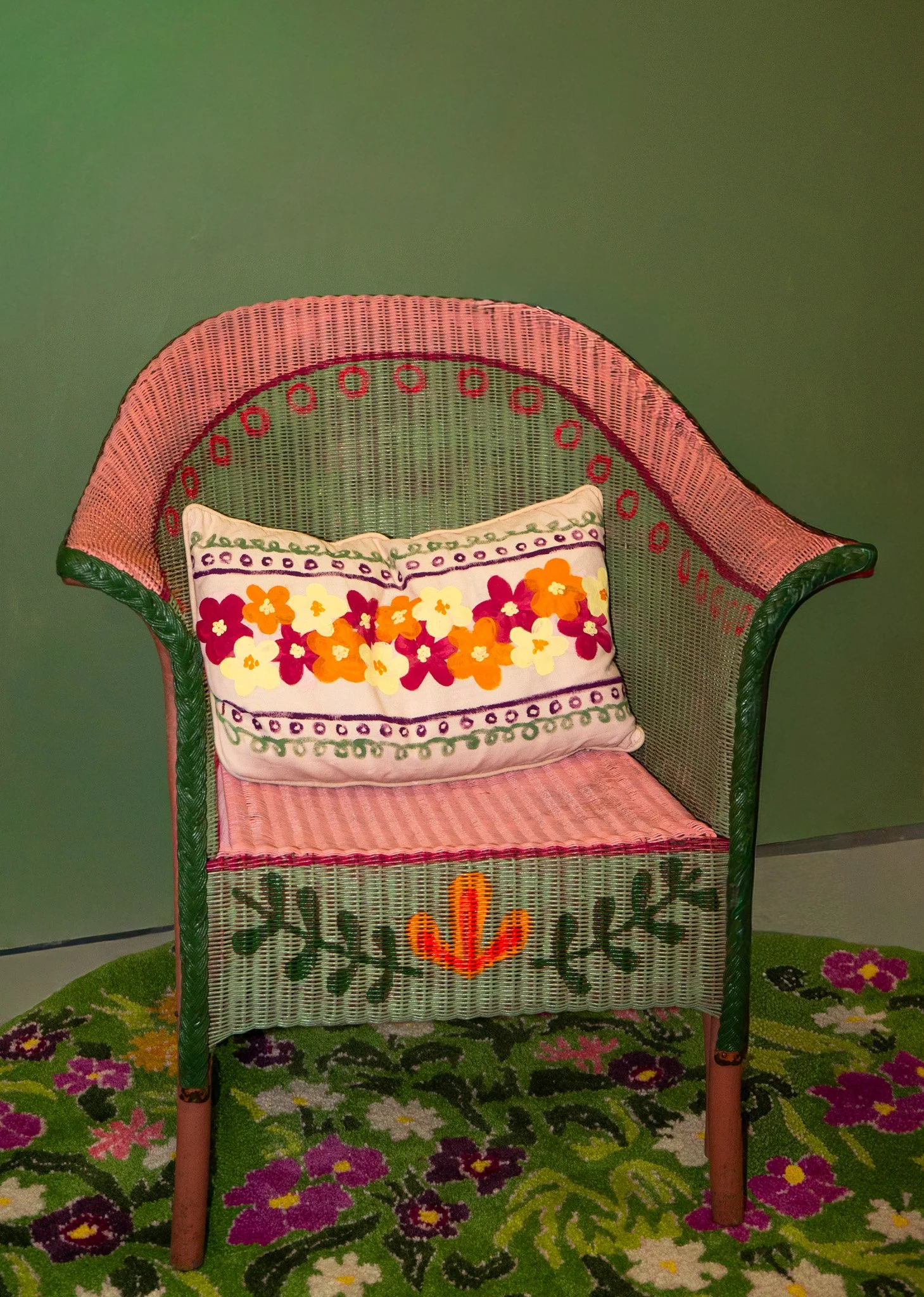 Floral Wicker Chair