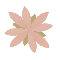 A cartoon-style pink flower with multiple petals