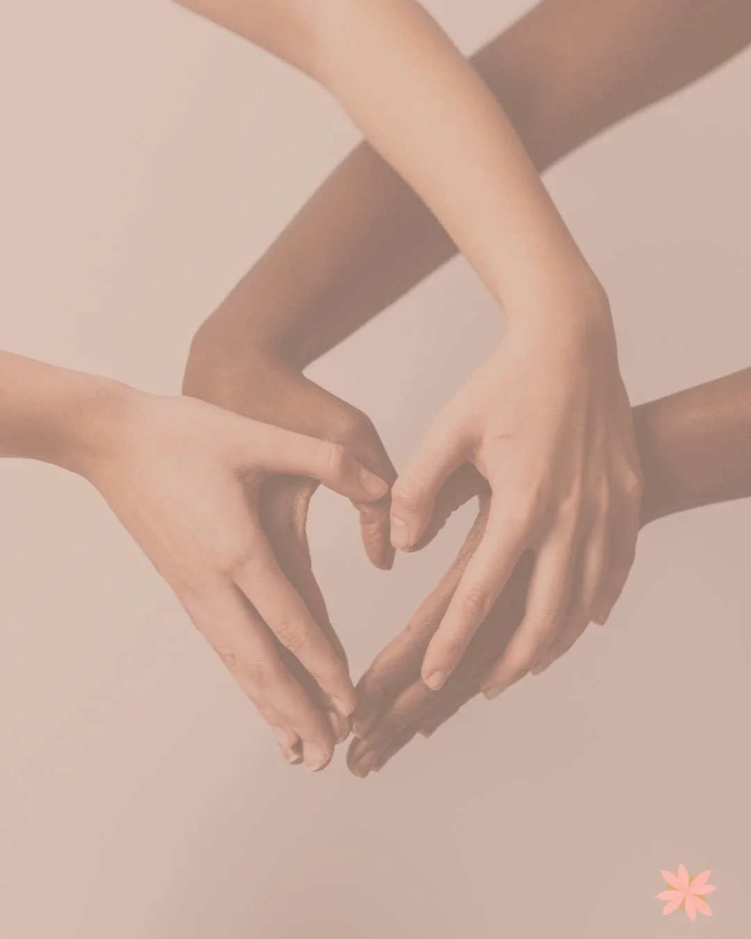 Regenerate alt text copyIconcrossIconBlue Four hands of different skin tones form a heart, symbolizing unity, love, and support for vaginal rejuvenation.