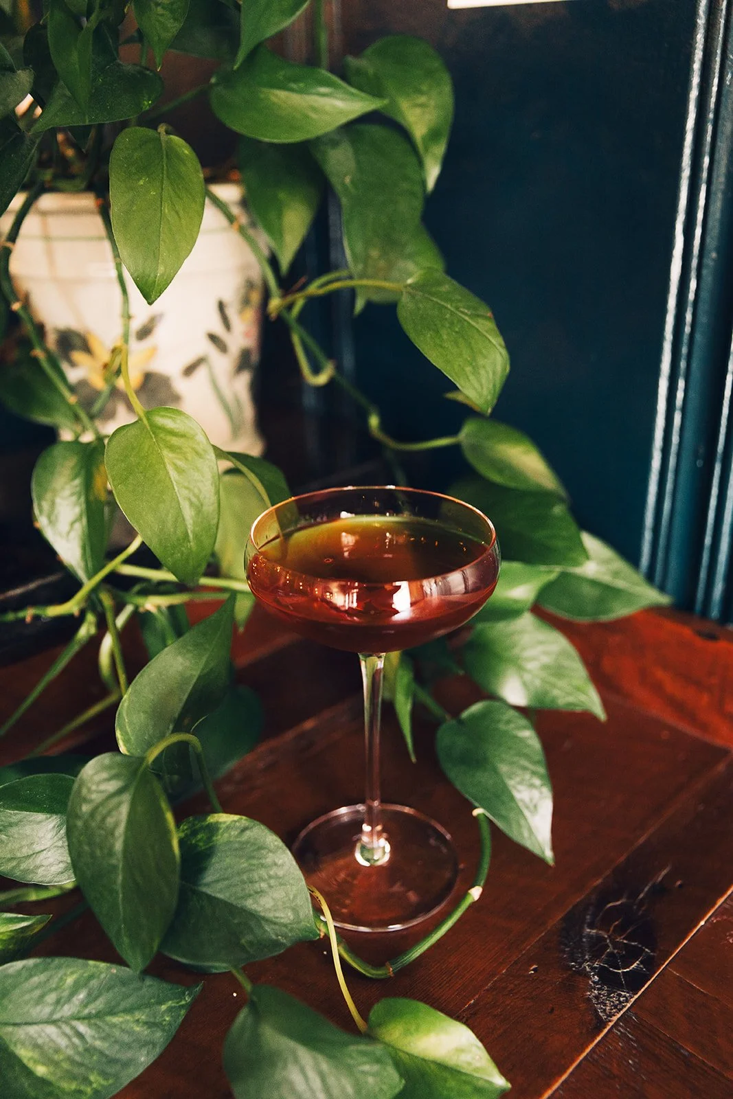fresh atmospheric cocktail on table