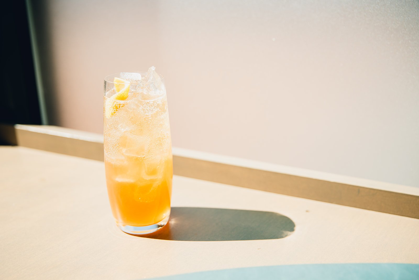 popping cocktail with rainbow light