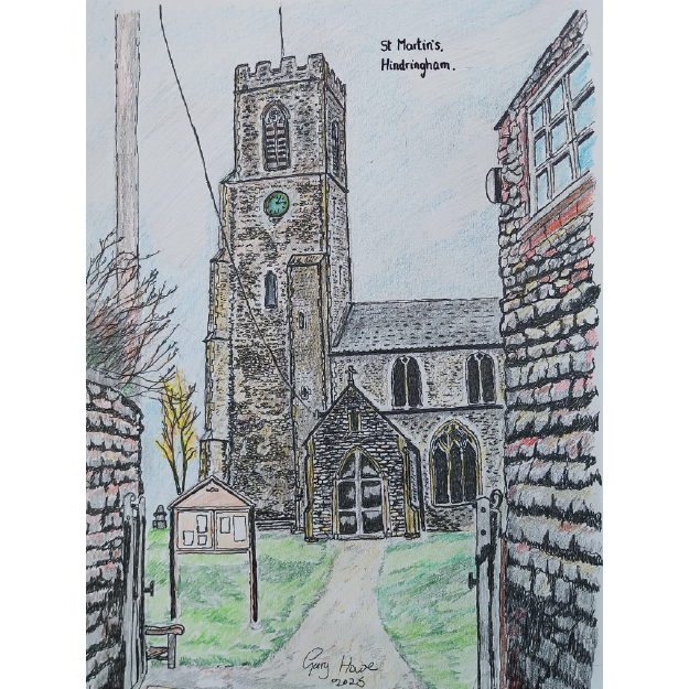 Hindringham church - St Martin's (original artwork)